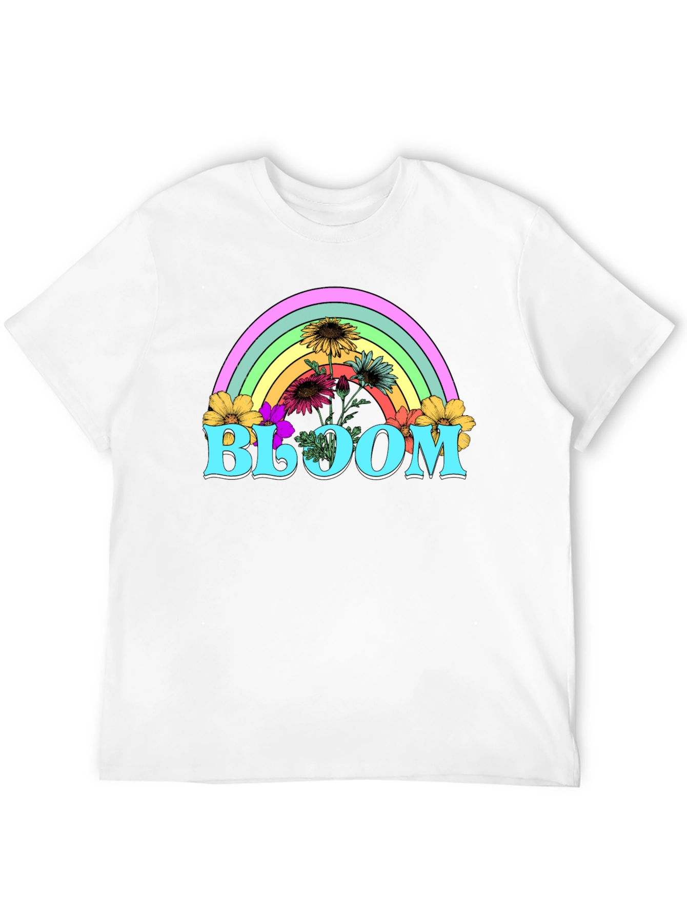 Bloom Rainbow Graphic Tee - Stylish Unisex T-Shirt