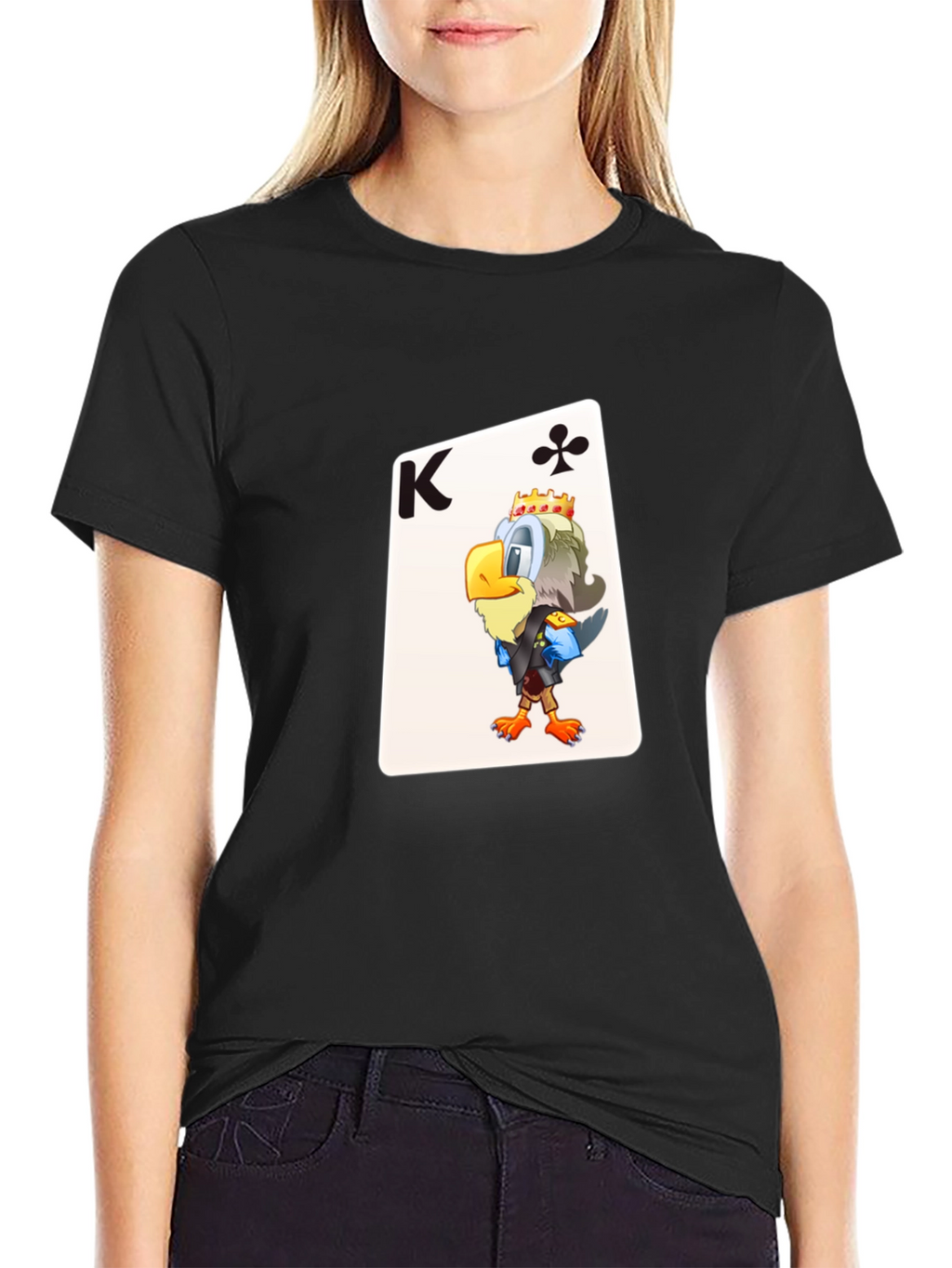 King of Clubs Graphic Tee - Black Cotton T-Shirt