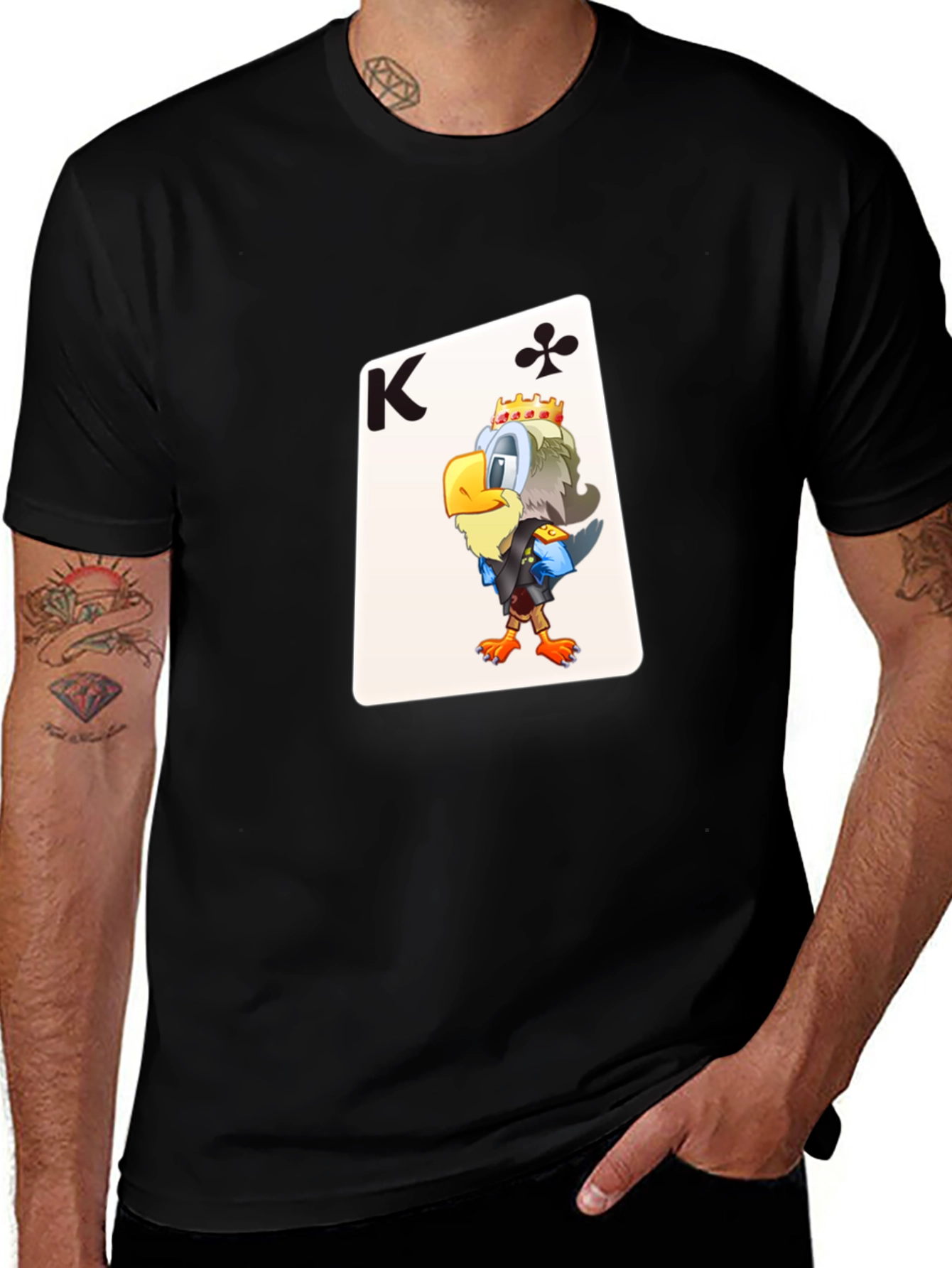 King of Clubs Graphic Tee - Black Cotton T-Shirt