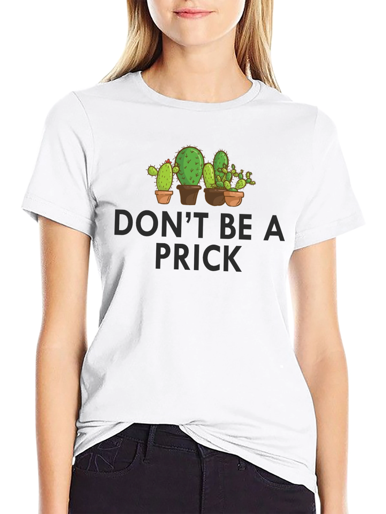Dont Be A Prick Cactus Graphic Novelty T-Shirt
