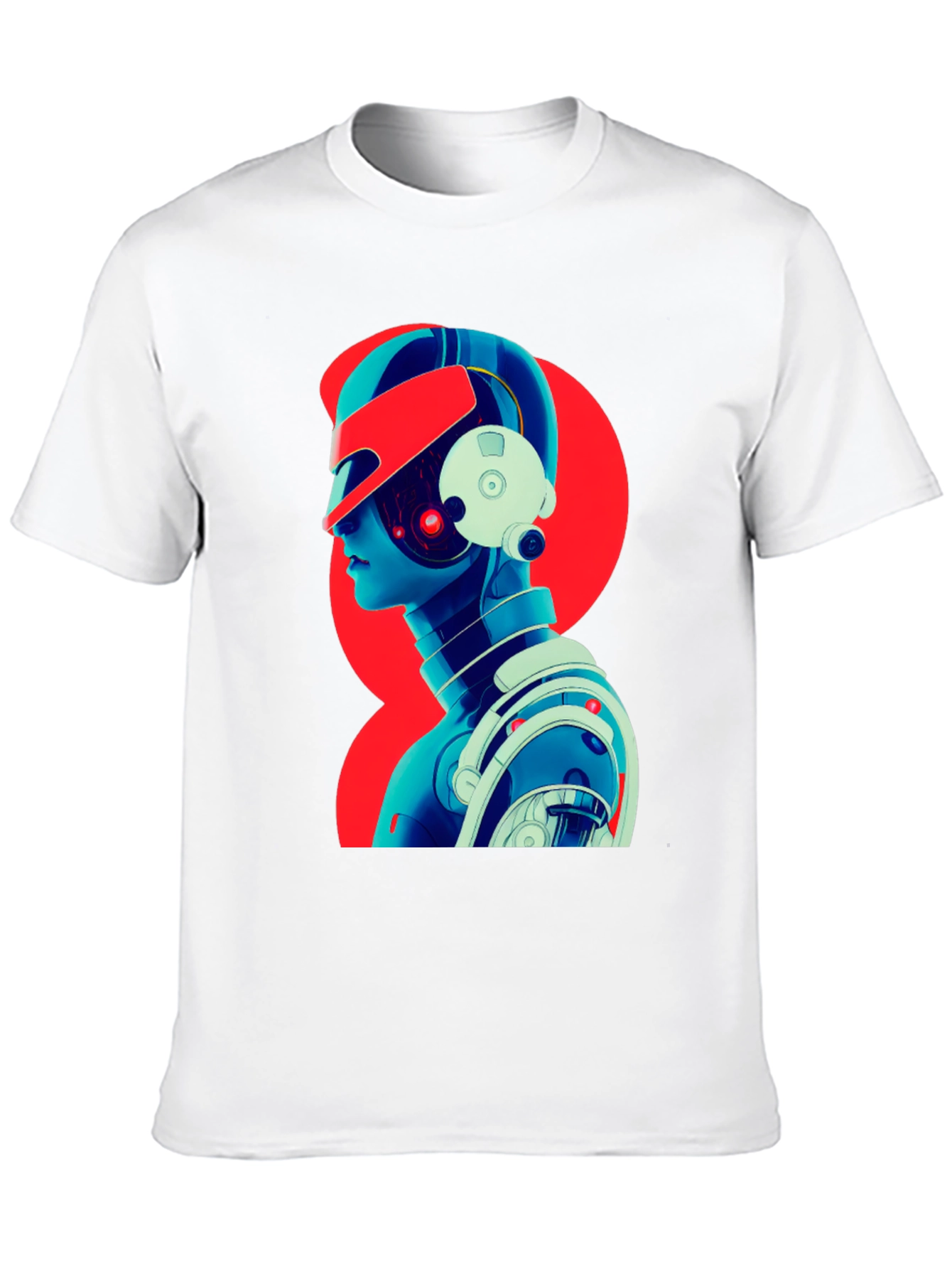 Cyberpunk Robot Graphic T-Shirt - Black Cotton Tee