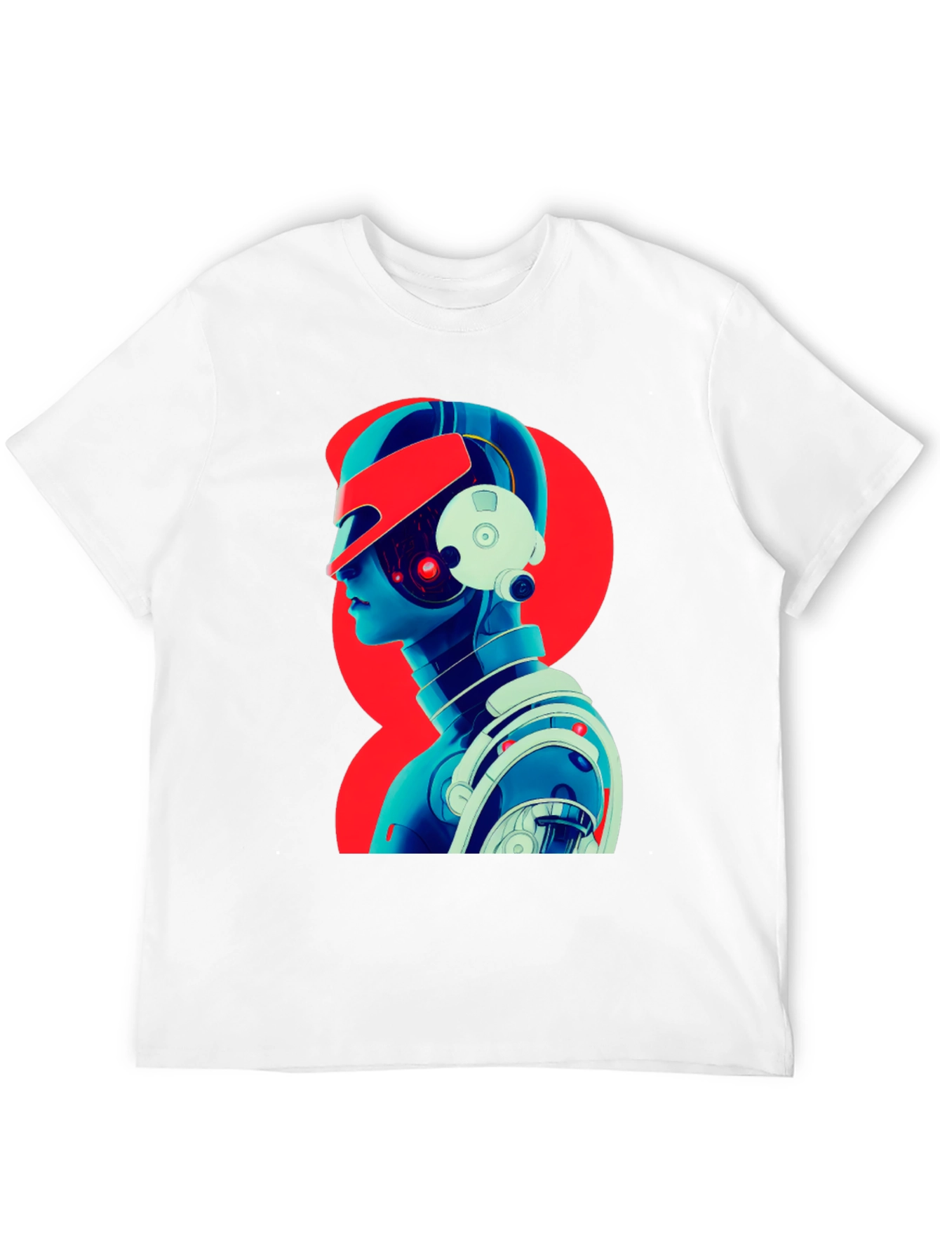 Cyberpunk Robot Graphic T-Shirt - Black Cotton Tee