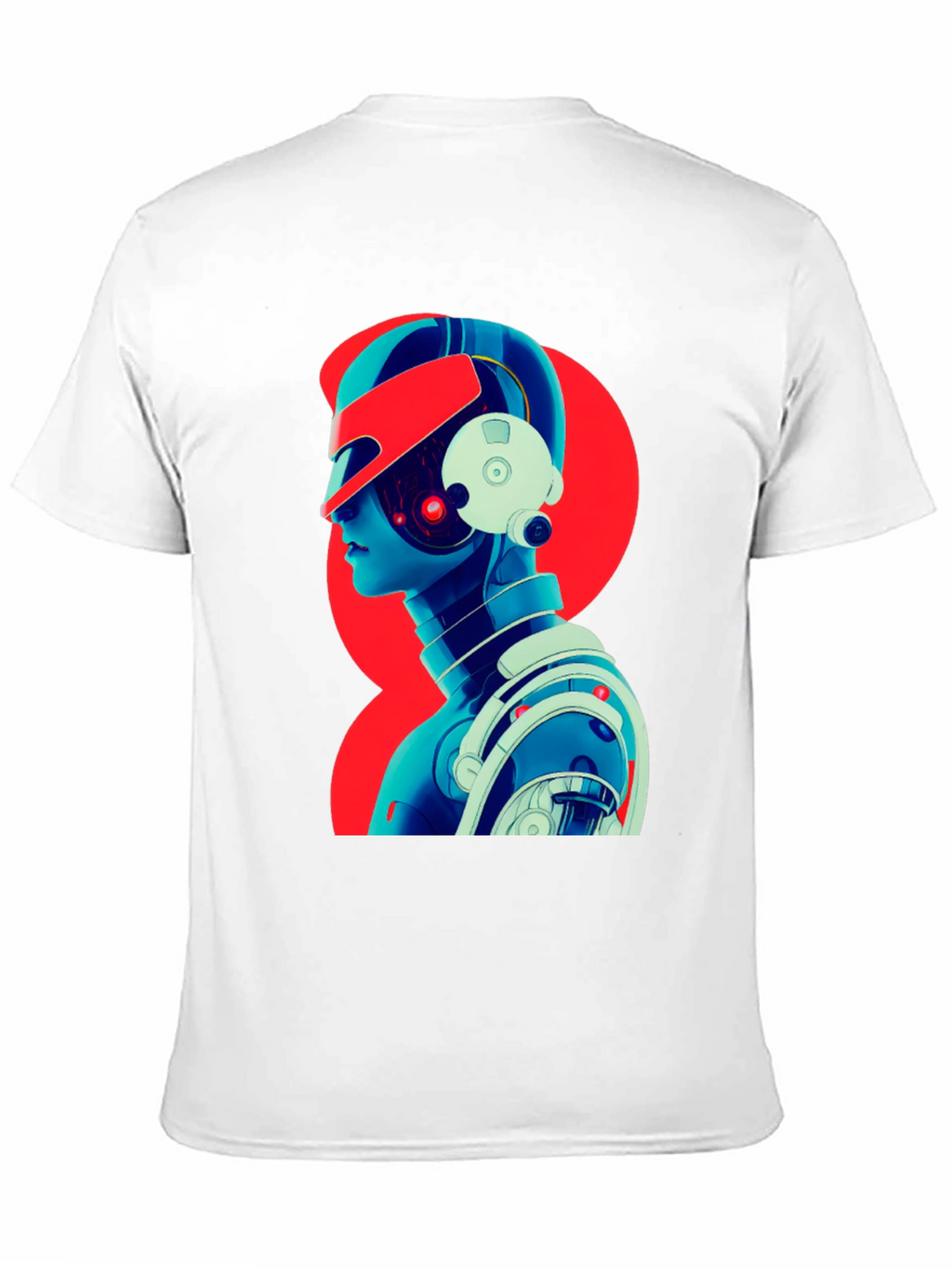 Cyberpunk Robot Graphic T-Shirt - Black Cotton Tee