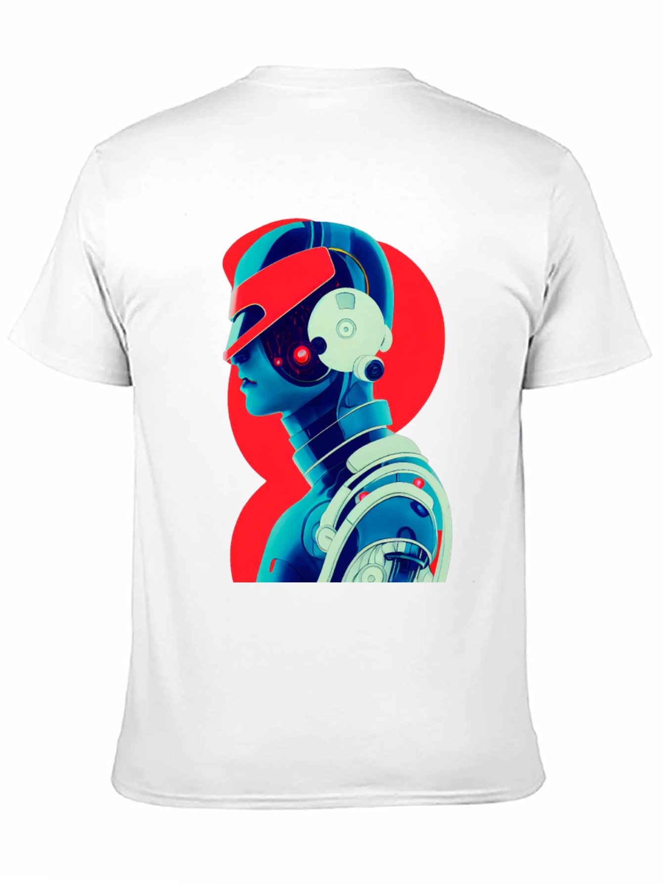 Cyberpunk Robot Graphic T-Shirt - Black Cotton Tee