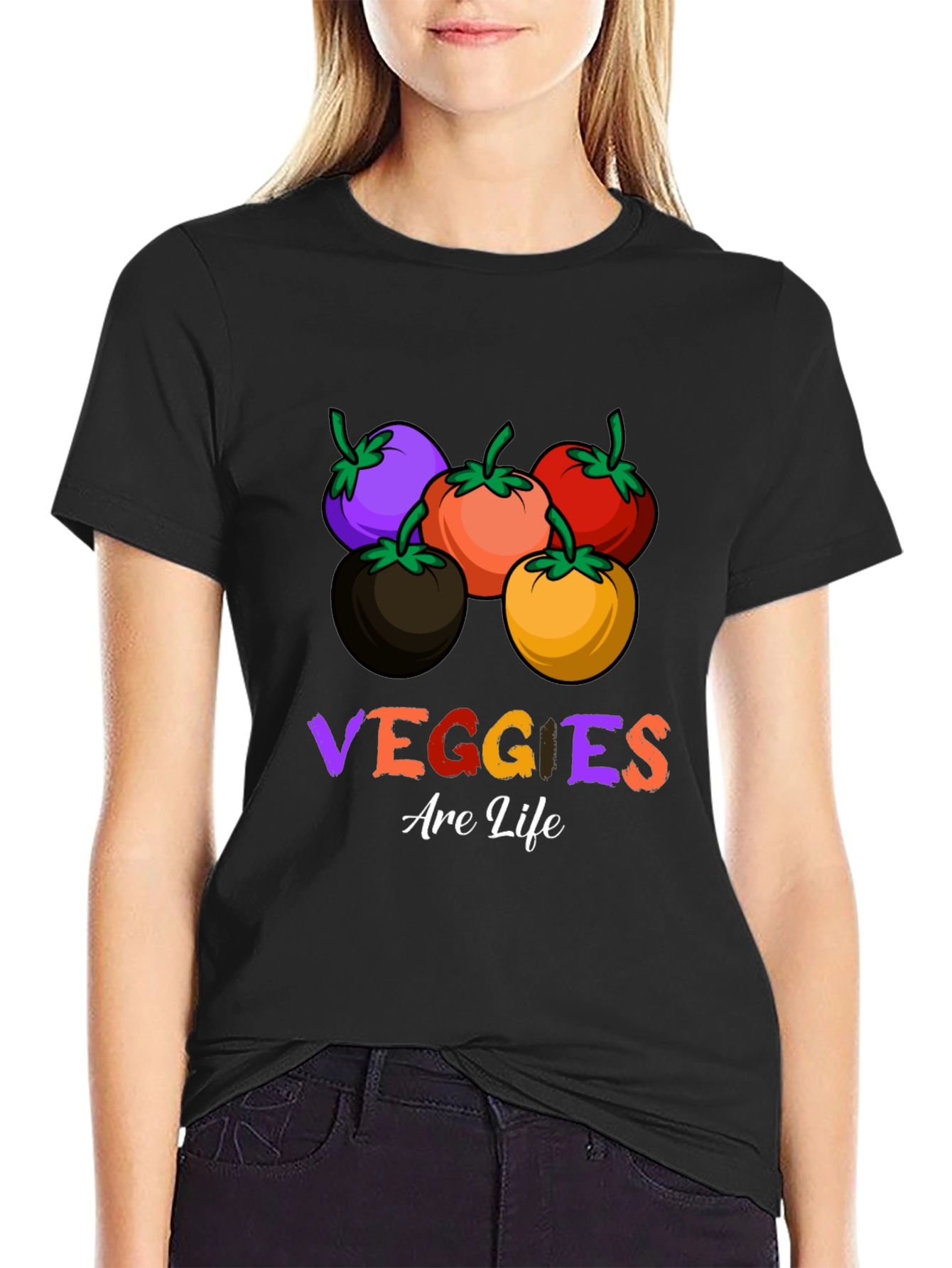 Veggies Are Life T-Shirt - Colorful Vegan Tee