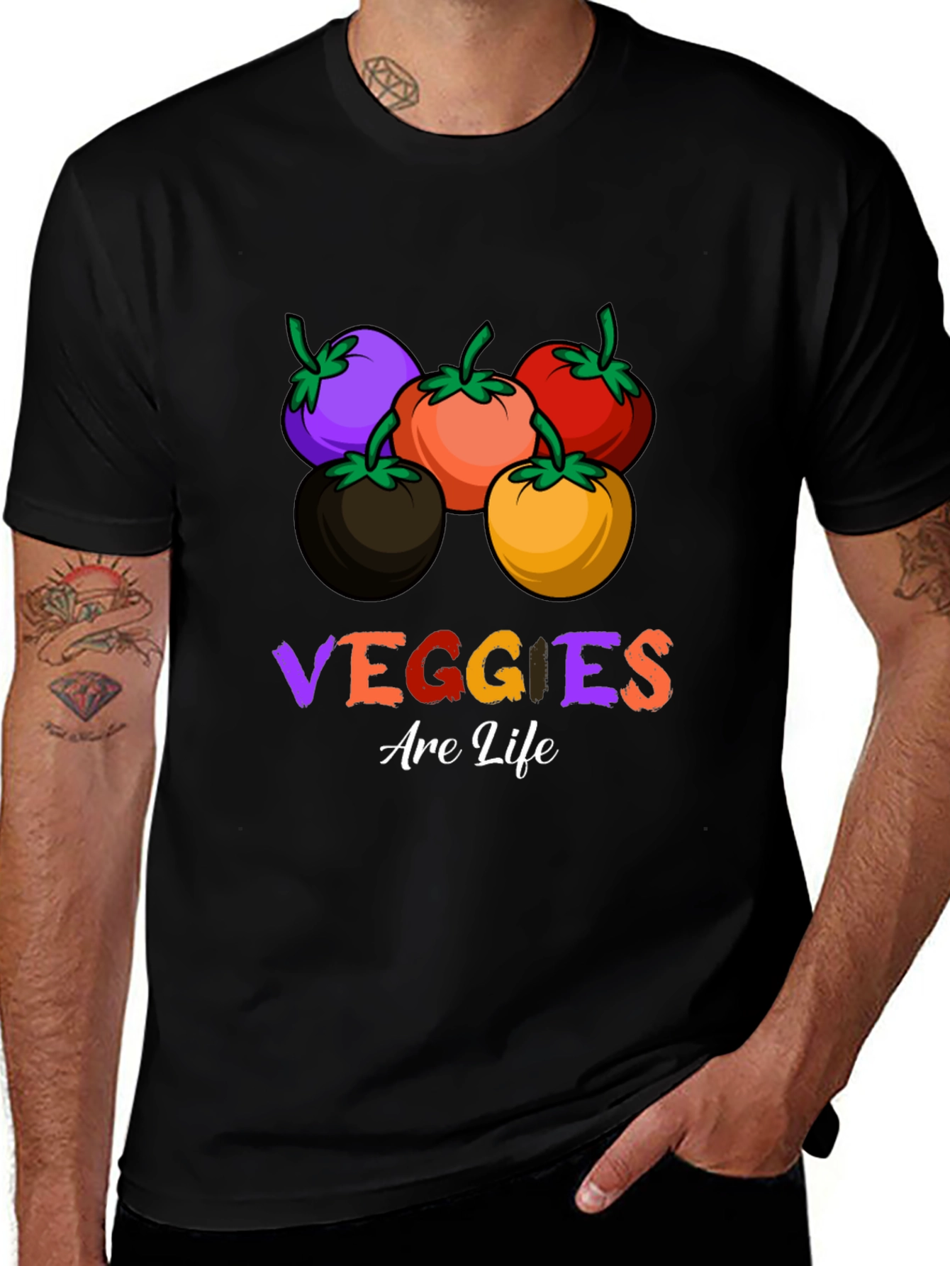 Veggies Are Life T-Shirt - Colorful Vegan Tee