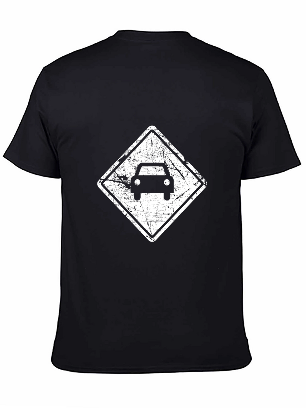 Distressed Car Graphic Black T-Shirt