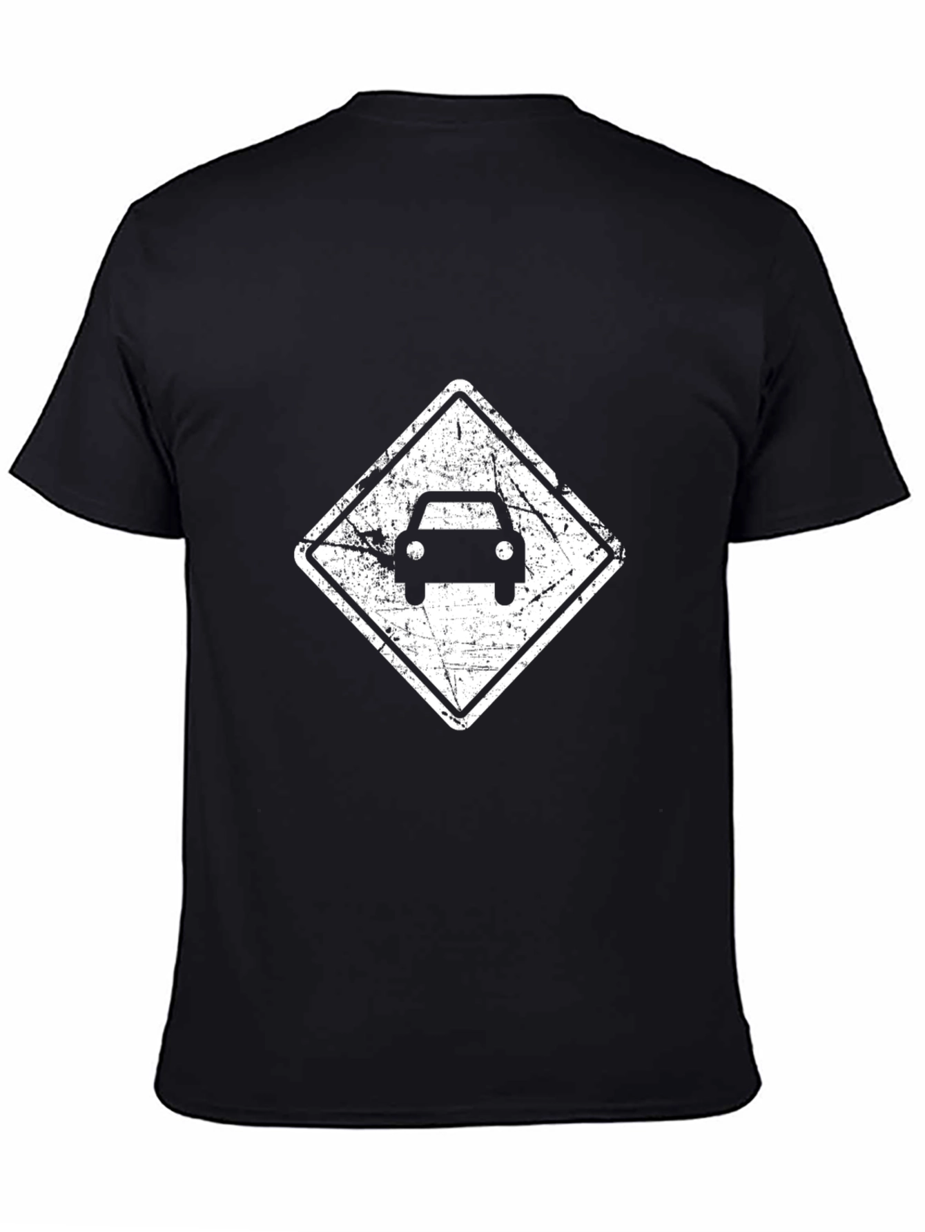 Distressed Car Graphic Black T-Shirt