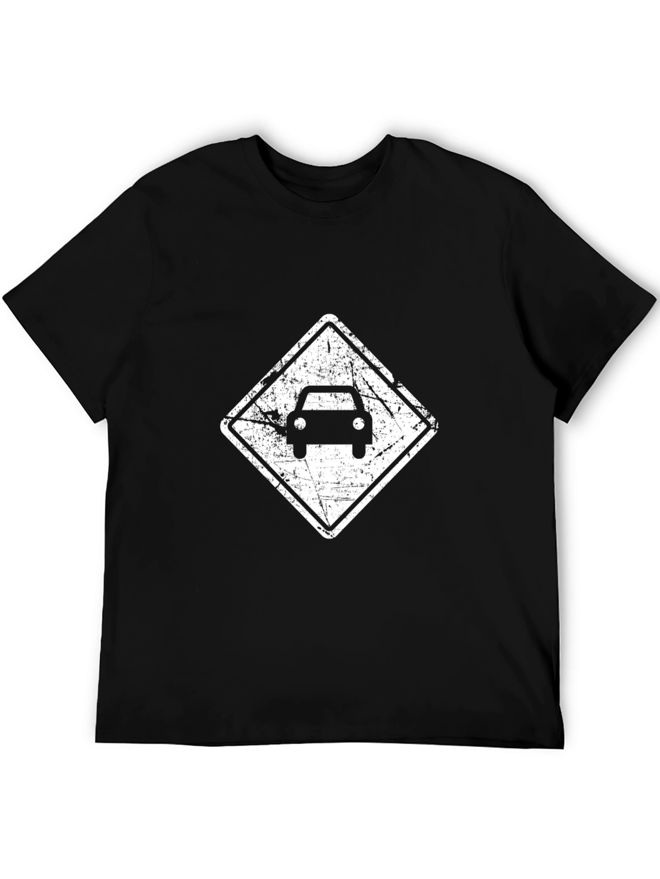 Distressed Car Graphic Black T-Shirt