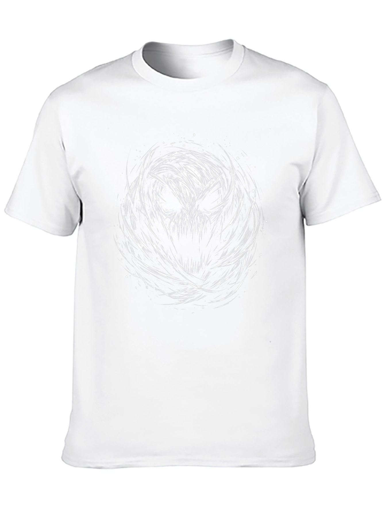 Mens Black T-Shirt with Abstract Skull Design