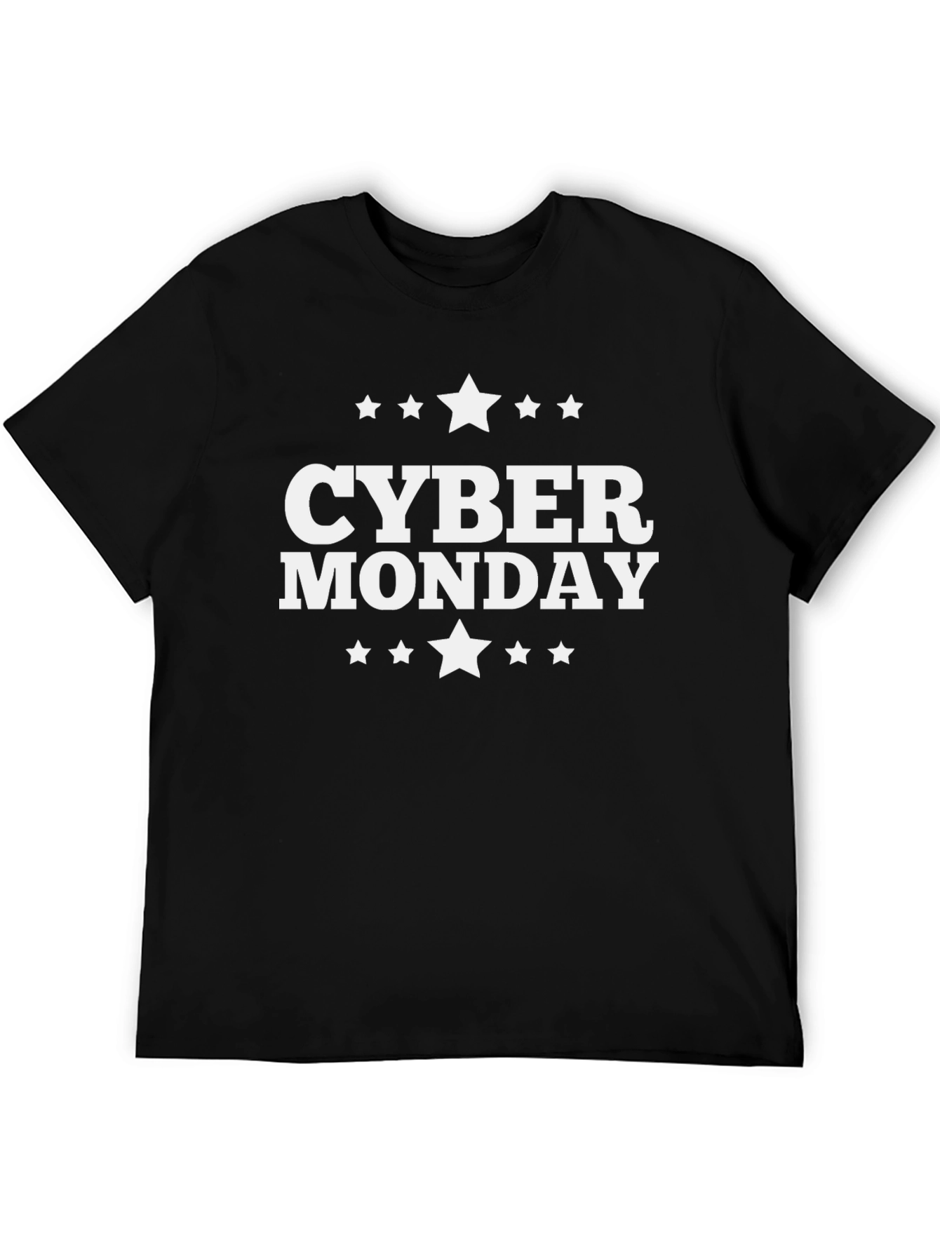 Cyber Monday T-Shirt - Black - Star Design