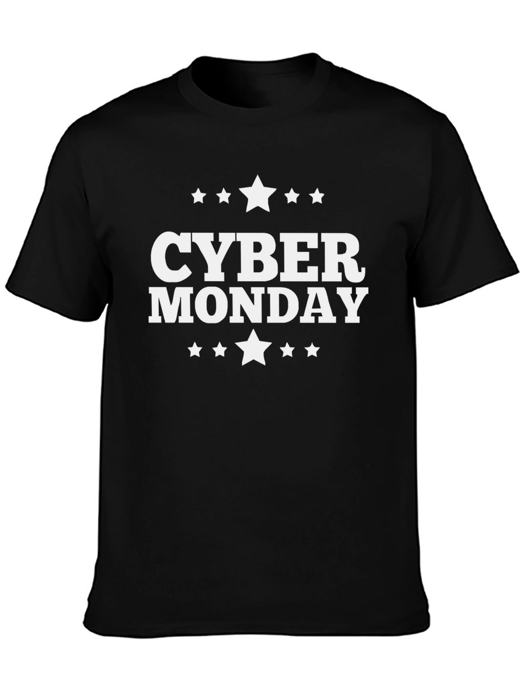 Cyber Monday T-Shirt - Black - Star Design
