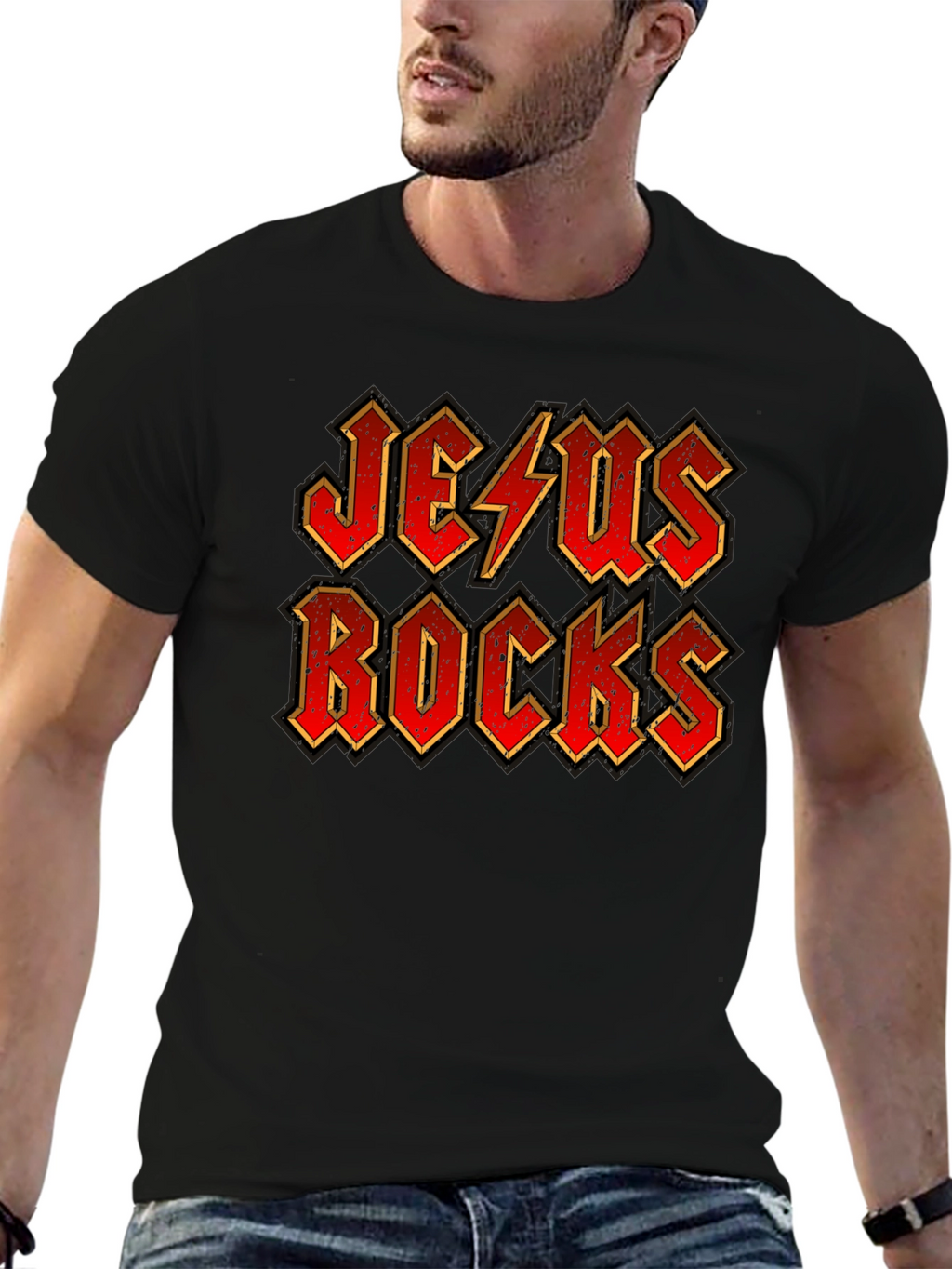 Jesus Rocks T-Shirt - Religious Graphic Tee