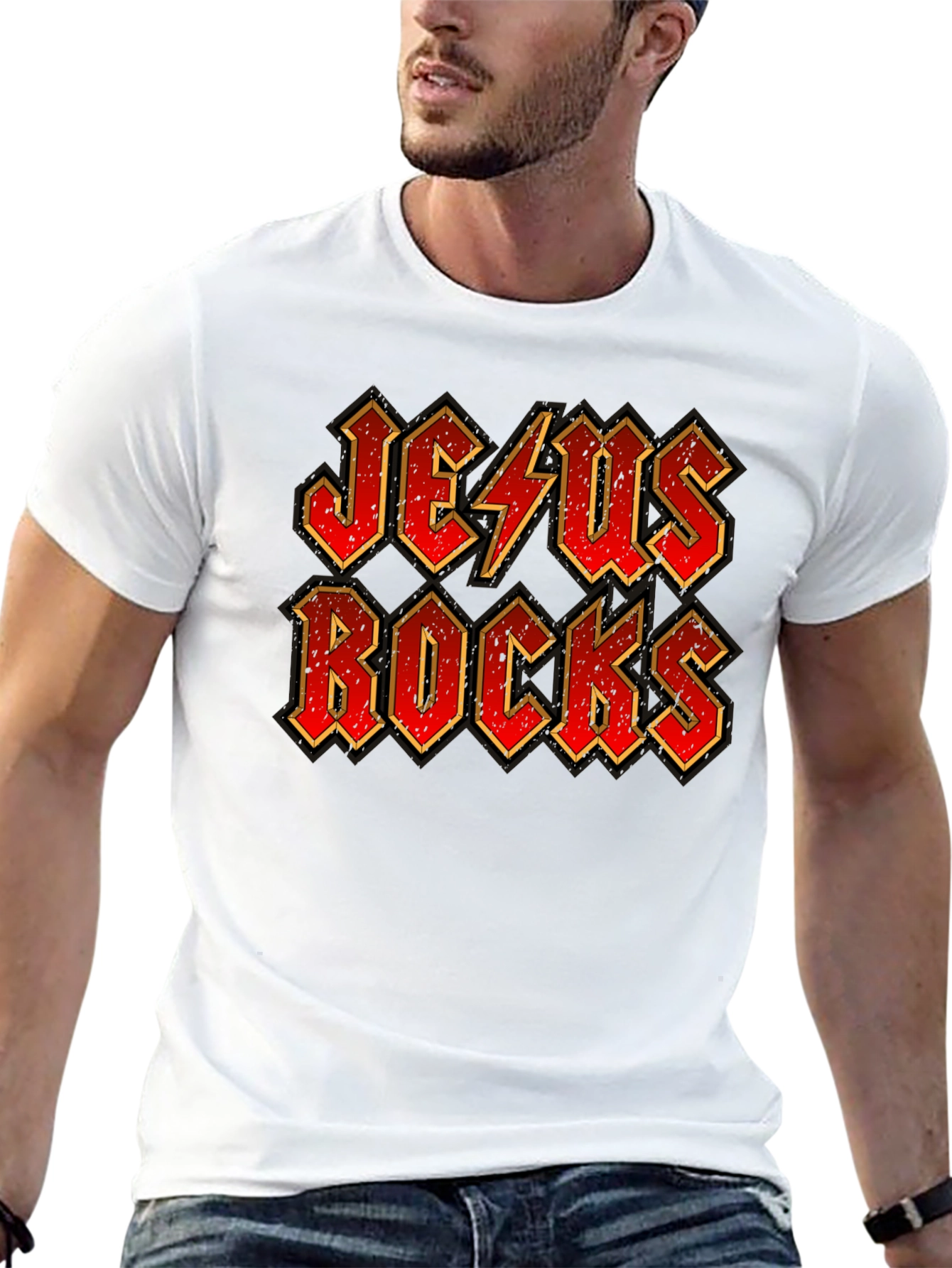 Jesus Rocks T-Shirt - Religious Graphic Tee