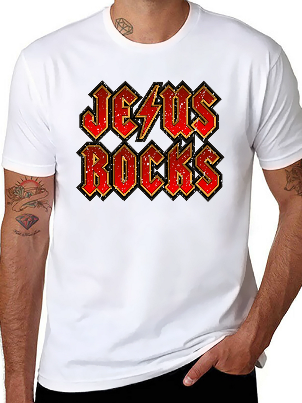 Jesus Rocks T-Shirt - Religious Graphic Tee