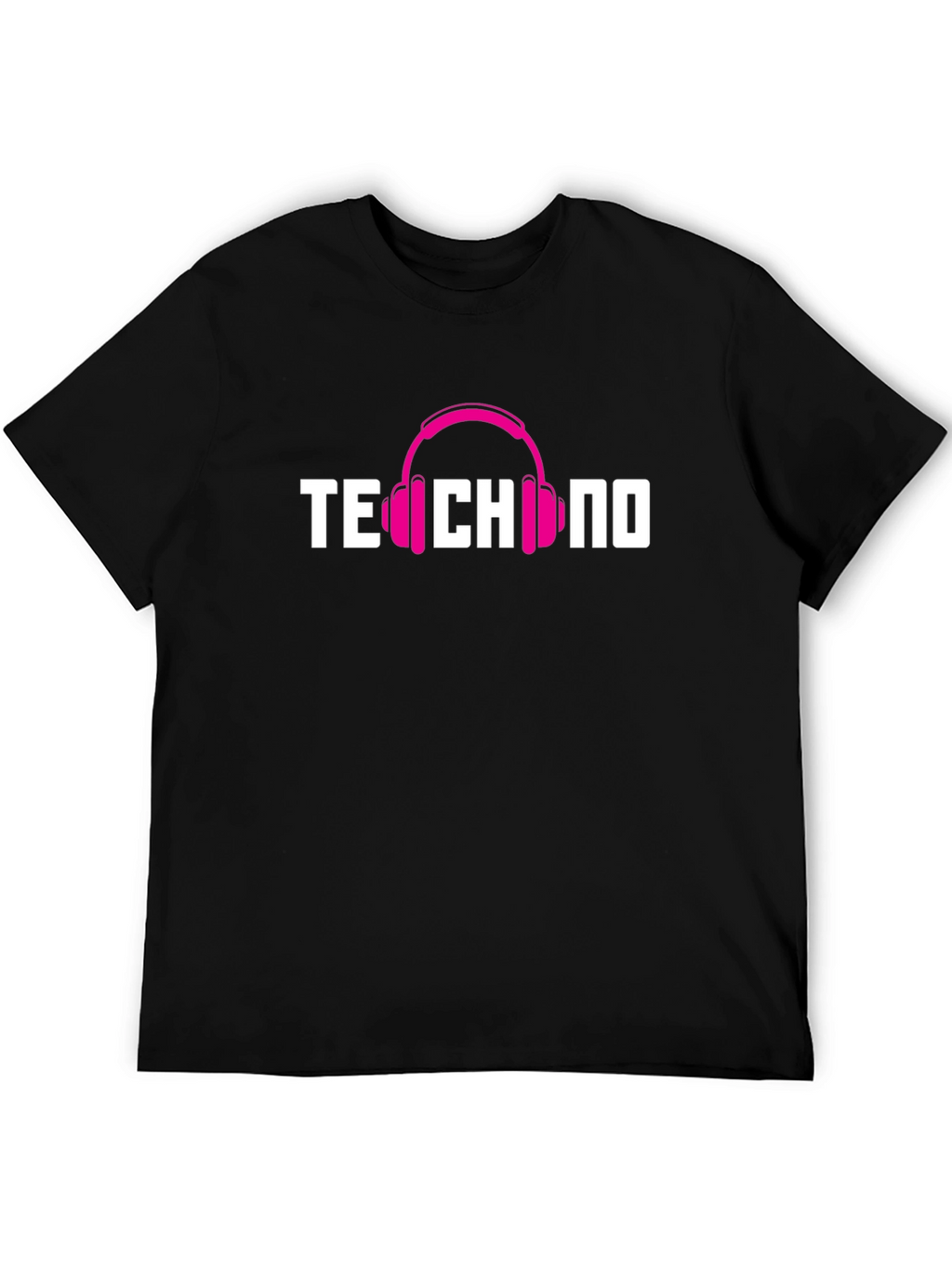 Techno Headphones Graphic T-Shirt - Black