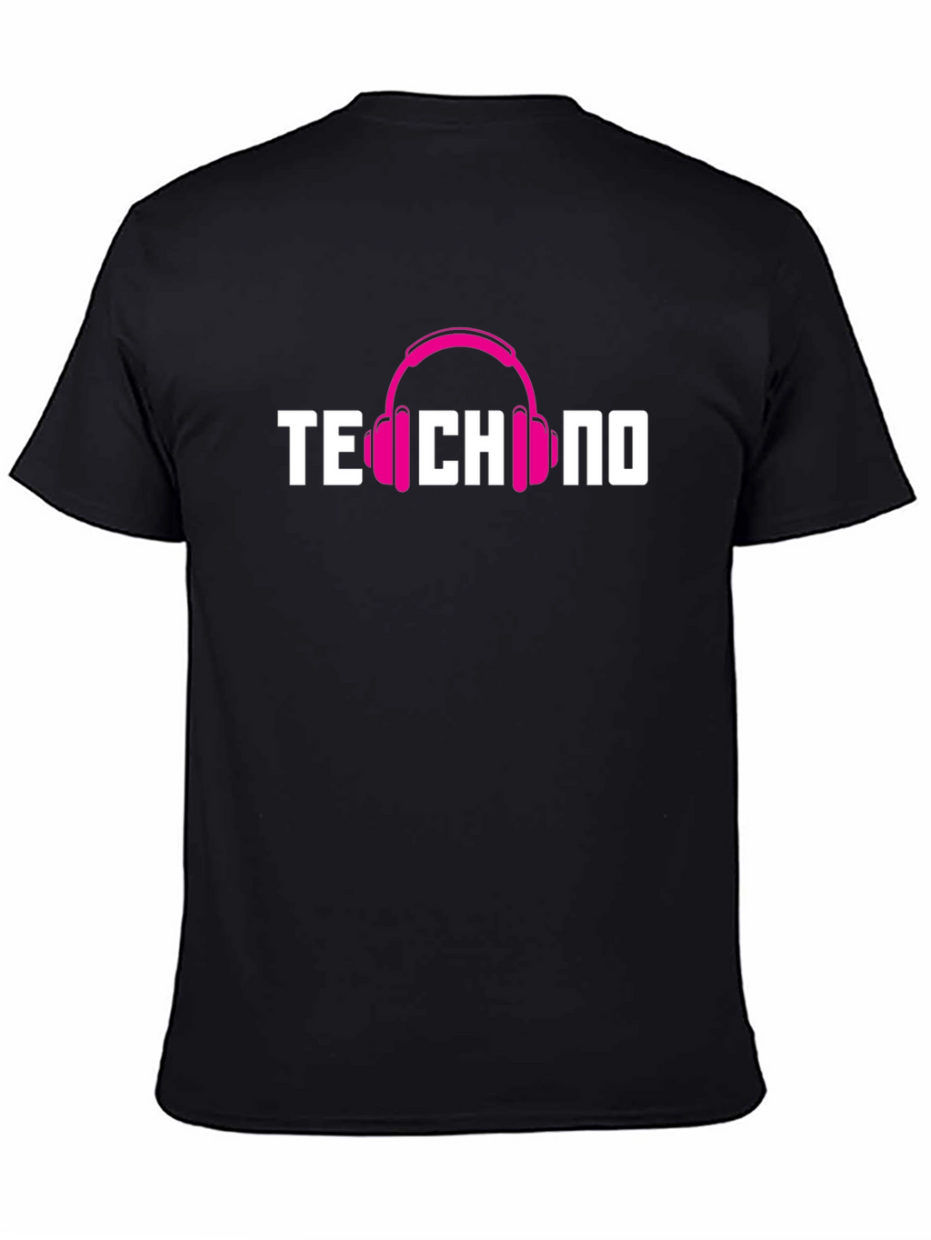 Techno Headphones Graphic T-Shirt - Black