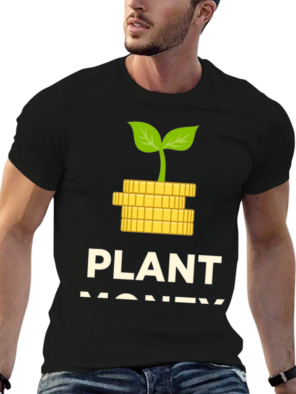 Plant Money Graphic T-Shirt - Black