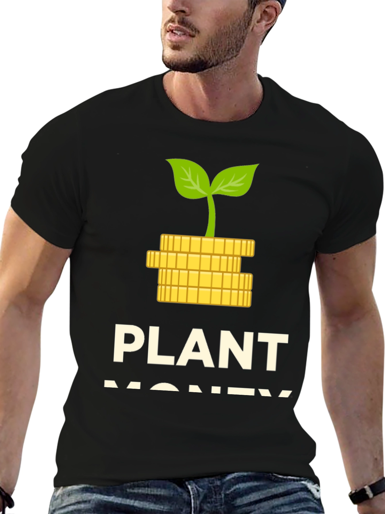 Plant Money Graphic T-Shirt - Black