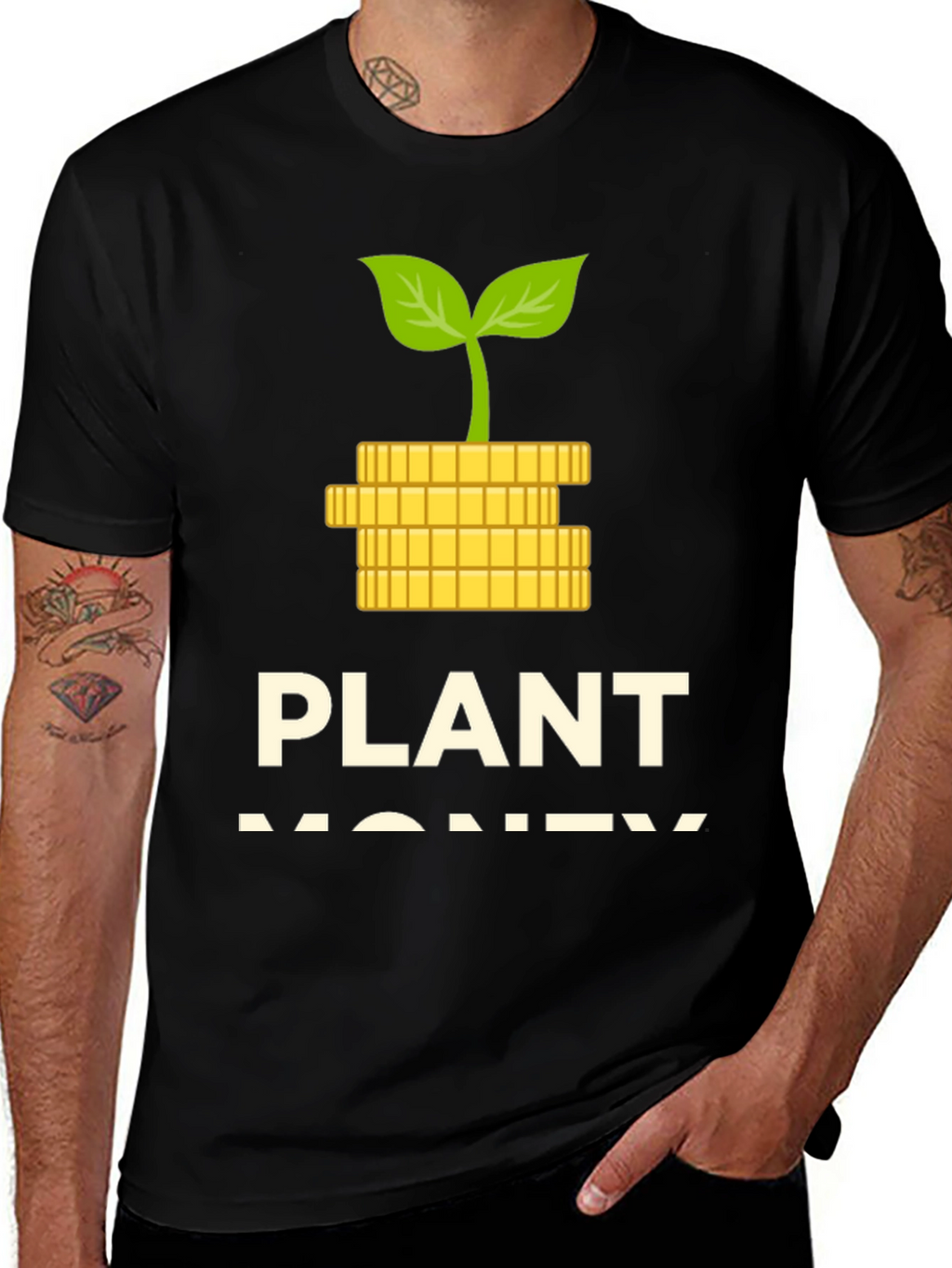 Plant Money Graphic T-Shirt - Black