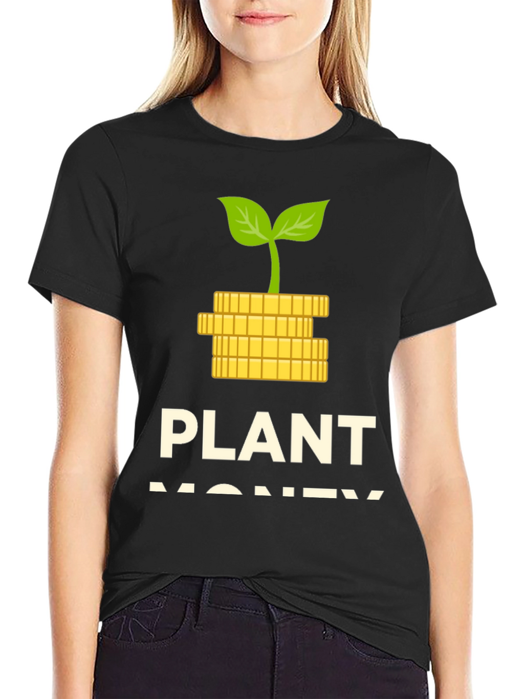 Plant Money Graphic T-Shirt - Black
