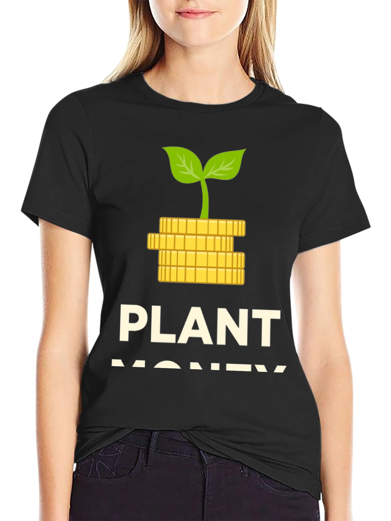 Plant Money Graphic T-Shirt - Black