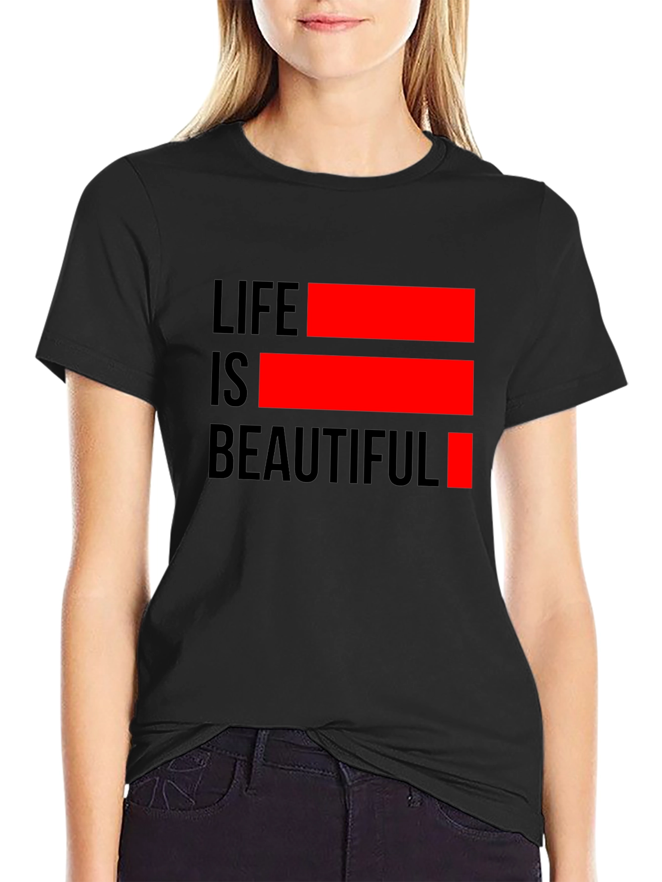 Life is Beautiful Graphic Tee - Black