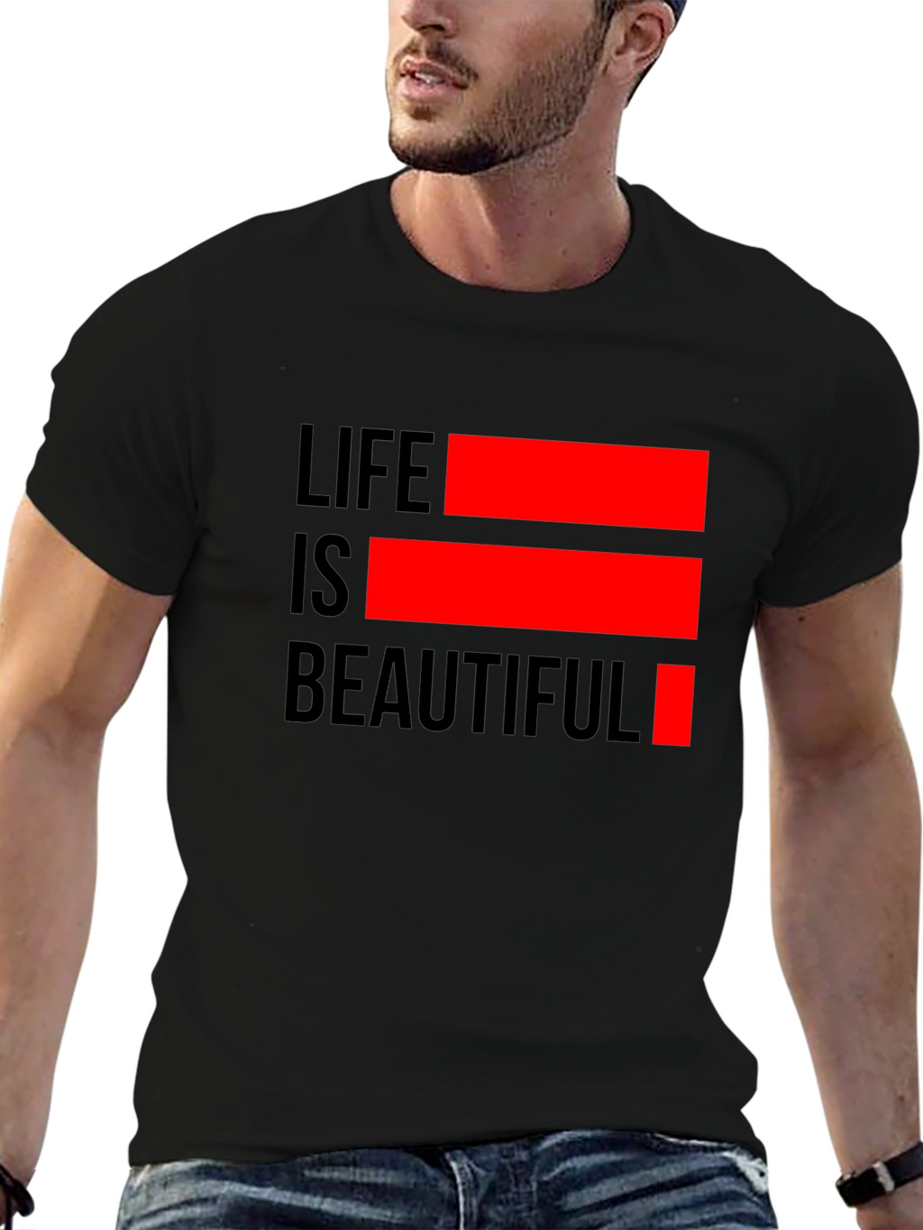 Life is Beautiful Graphic Tee - Black