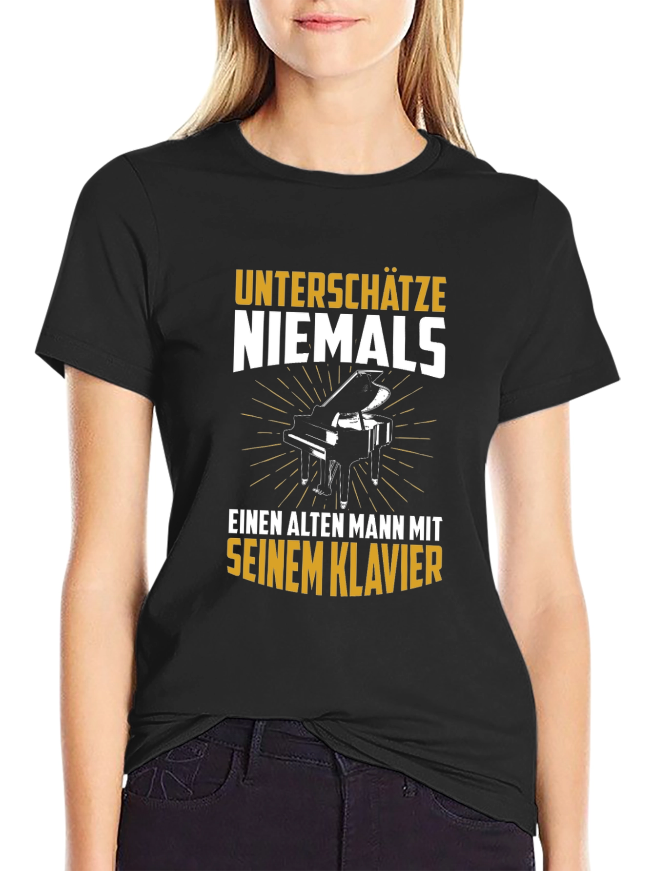 Old Man Piano T-Shirt - Never Underestimate Musician Tee