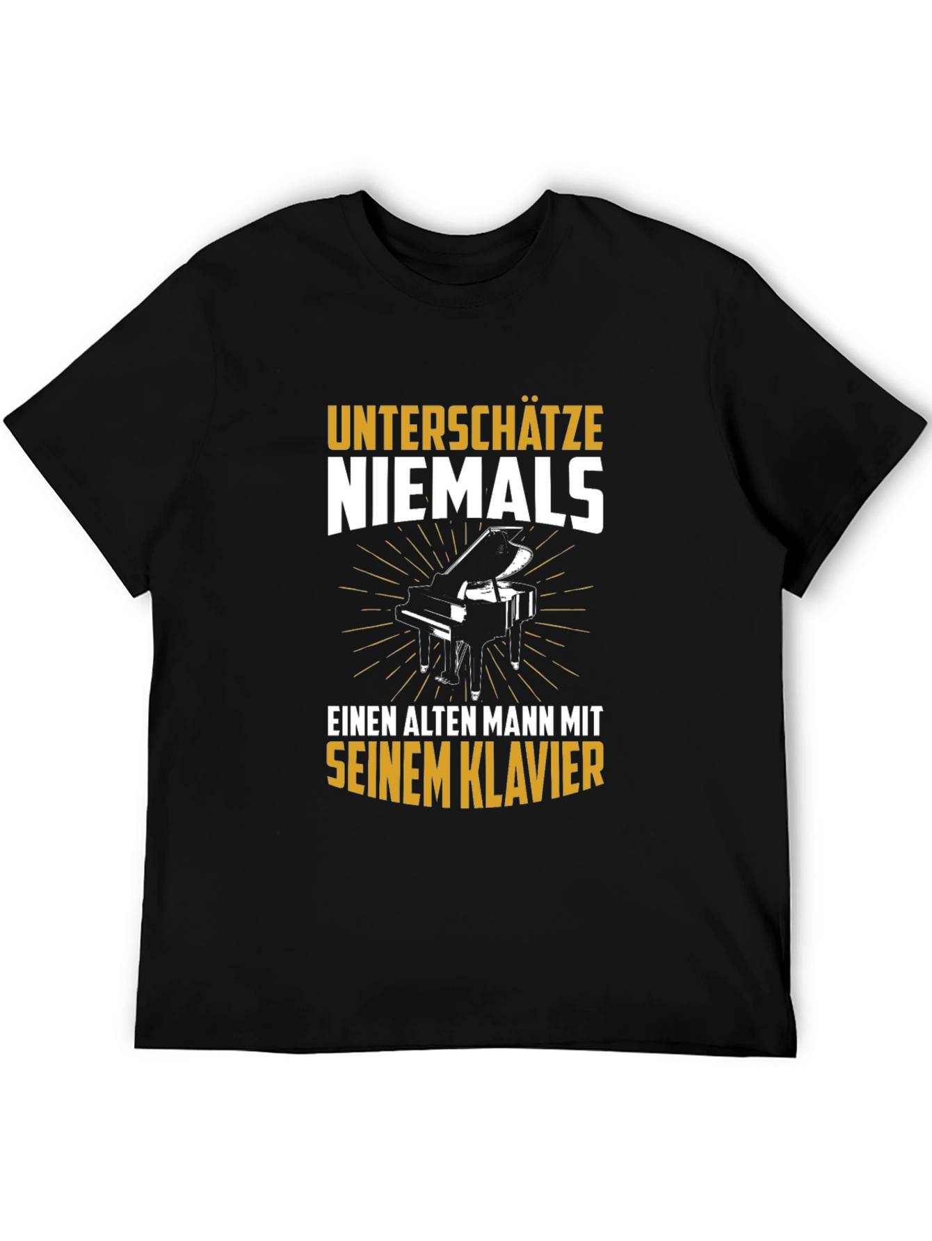 Old Man Piano T-Shirt - Never Underestimate Musician Tee