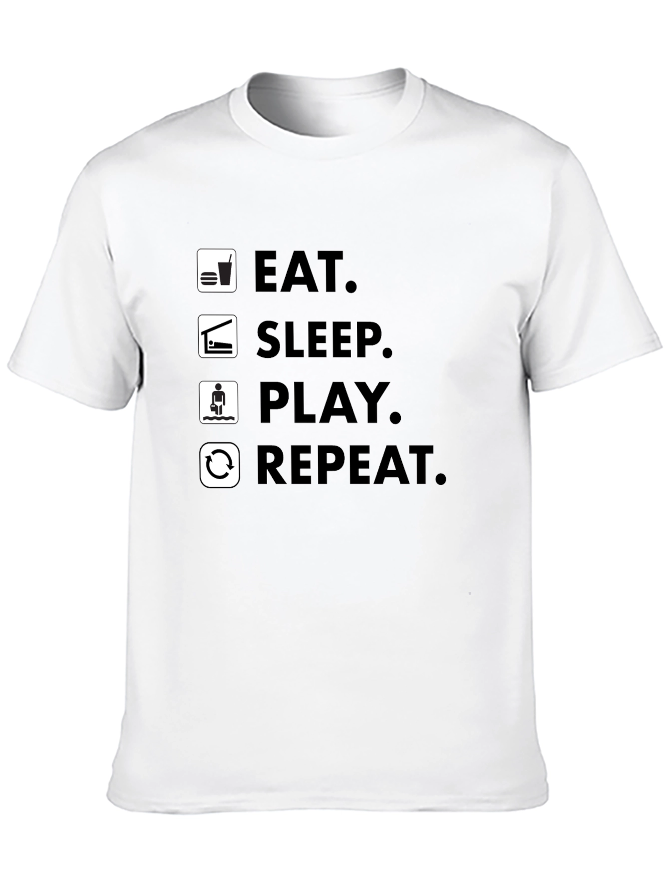 Eat Sleep Play Repeat Gamer T-Shirt - Black Graphic Tee