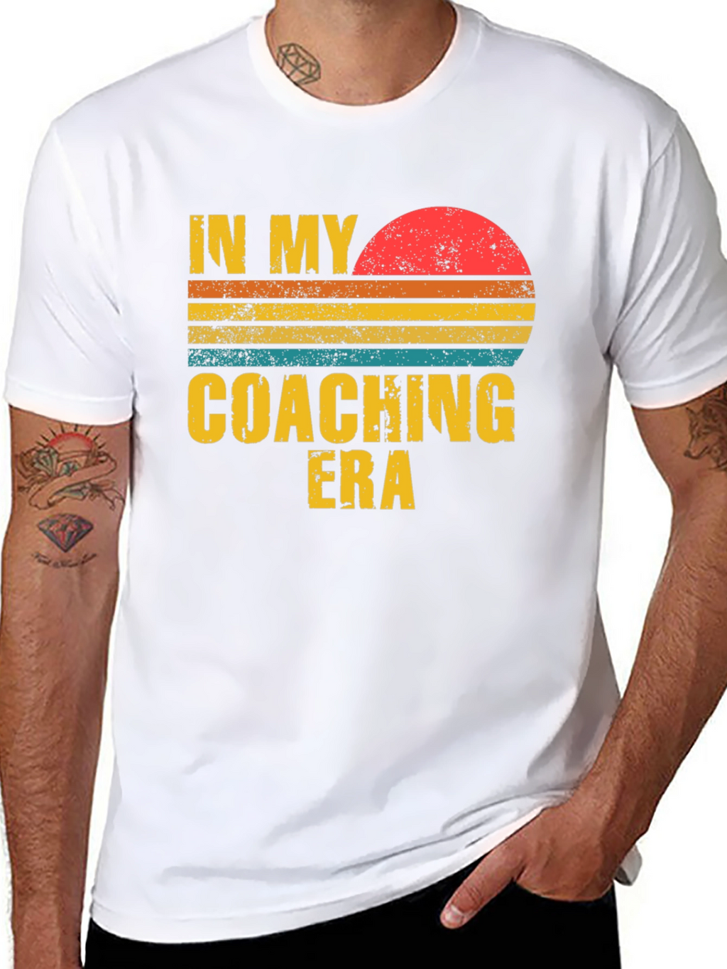 Coaching Era Graphic Tee - Retro Sunset Design