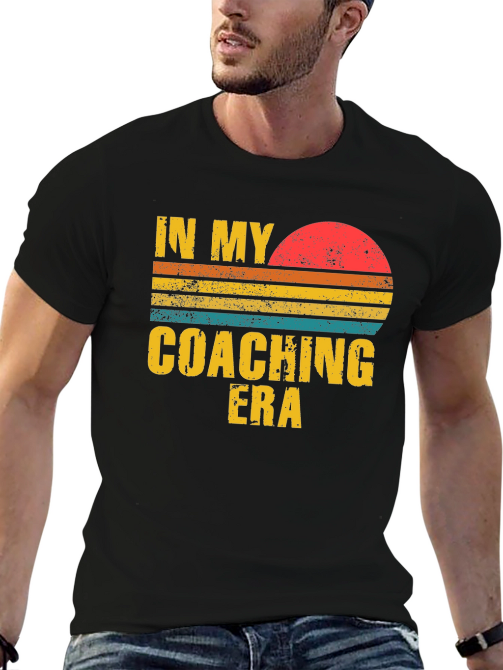 Coaching Era Graphic Tee - Retro Sunset Design