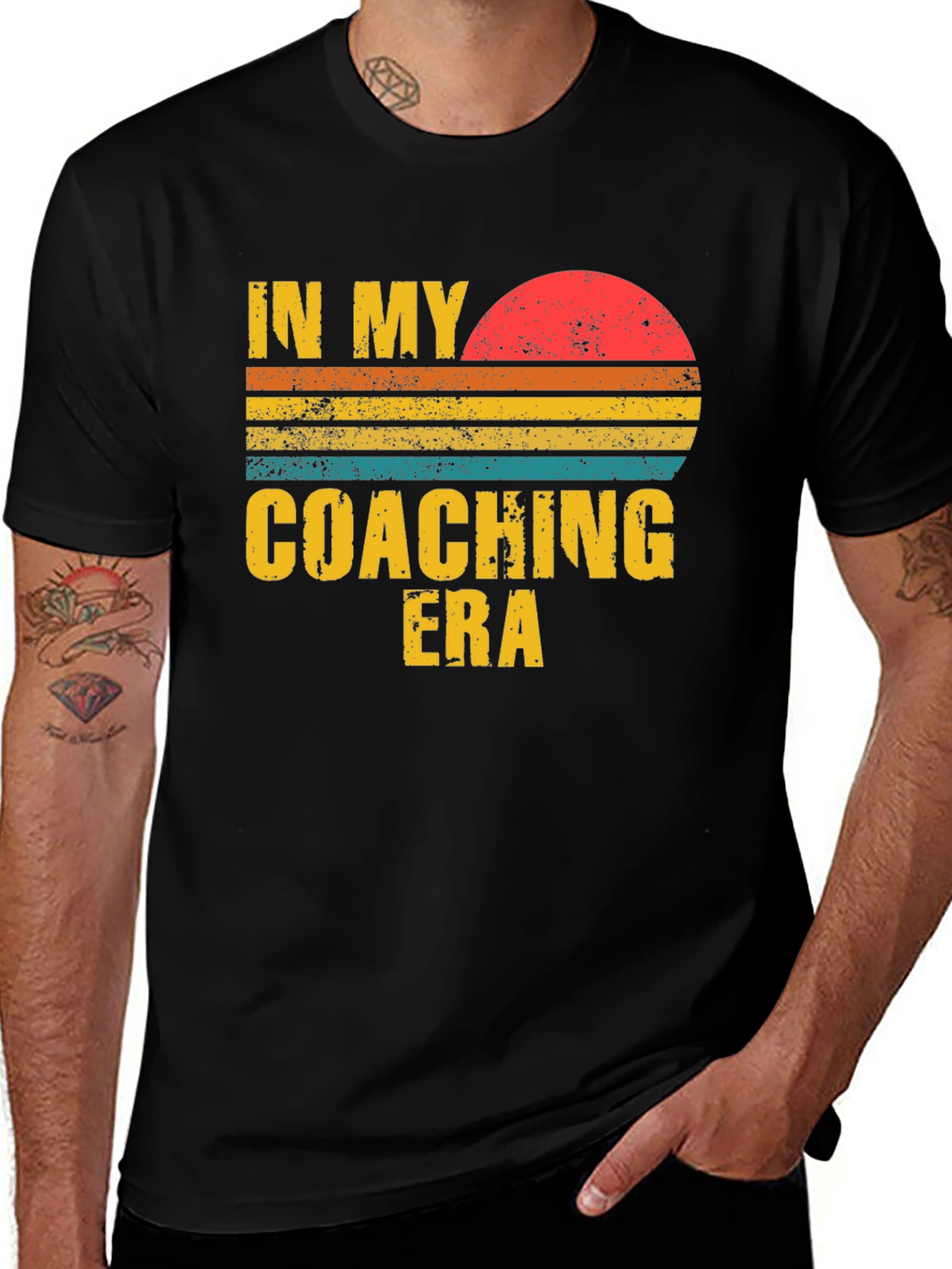 Coaching Era Graphic Tee - Retro Sunset Design