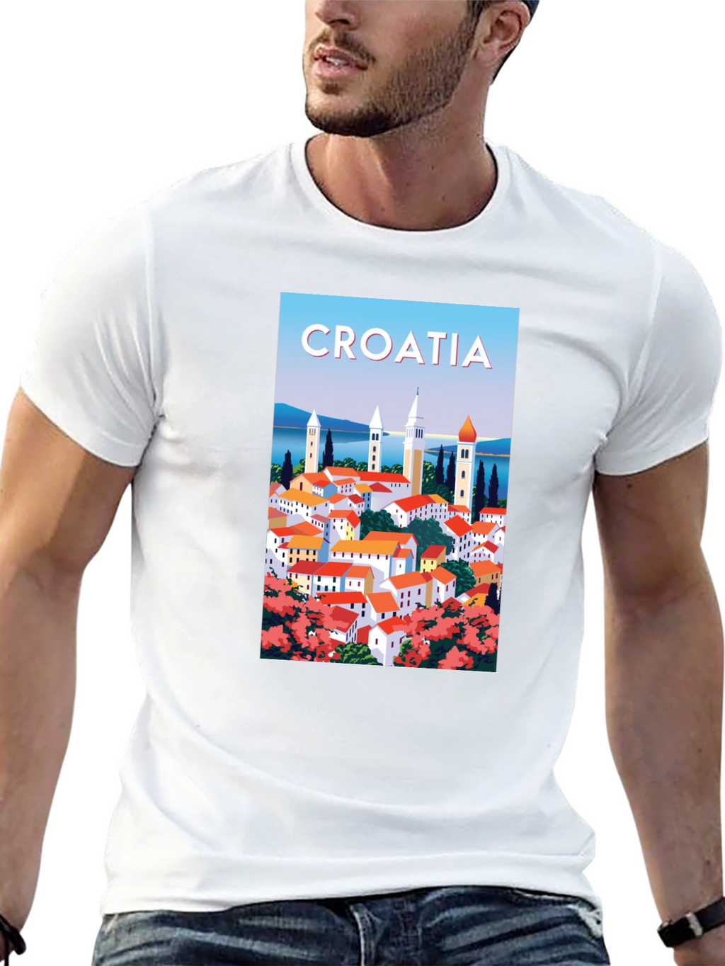 Croatia Travel Poster Graphic T-Shirt