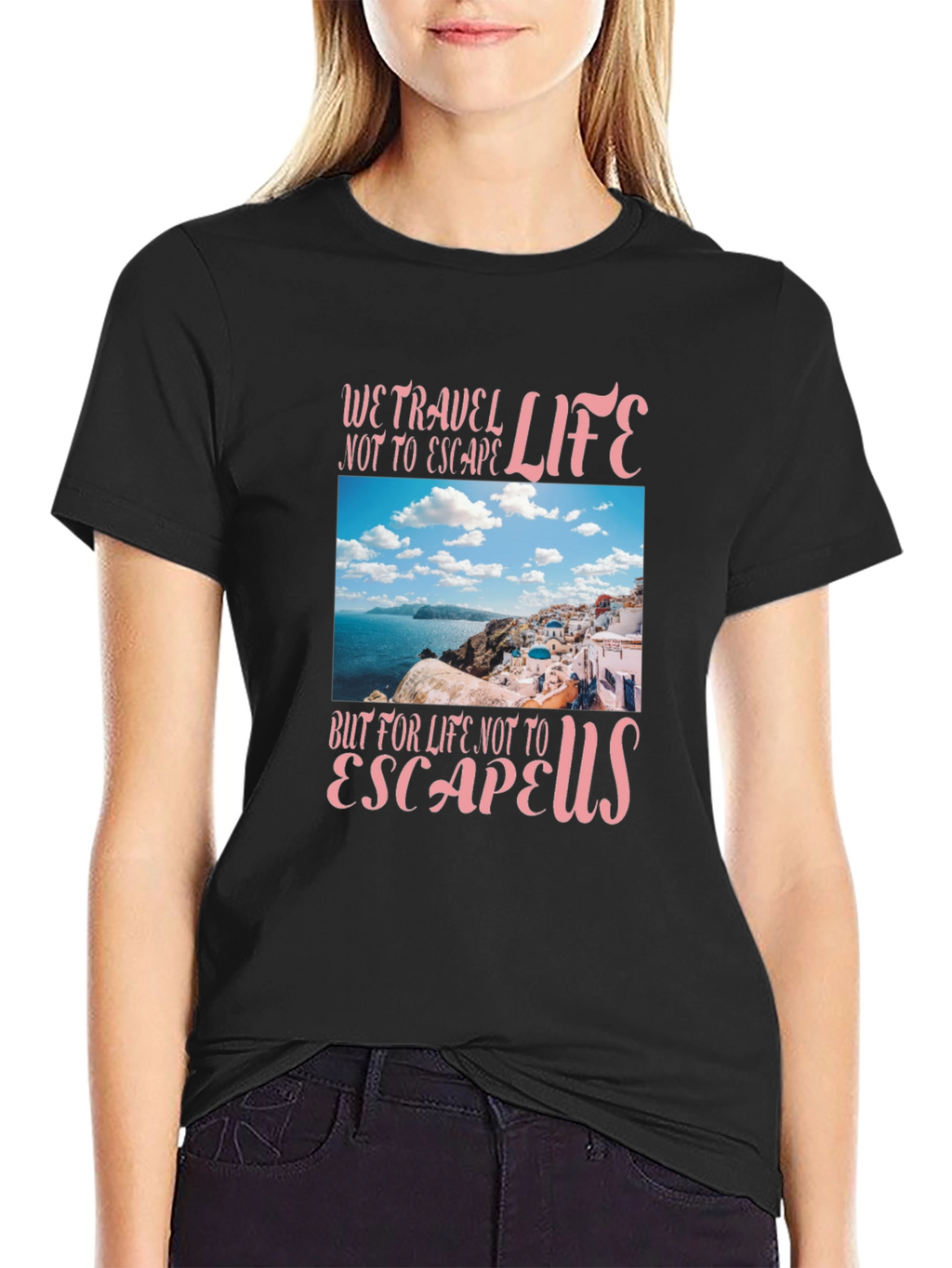 Travel Life Graphic T-Shirt - Black