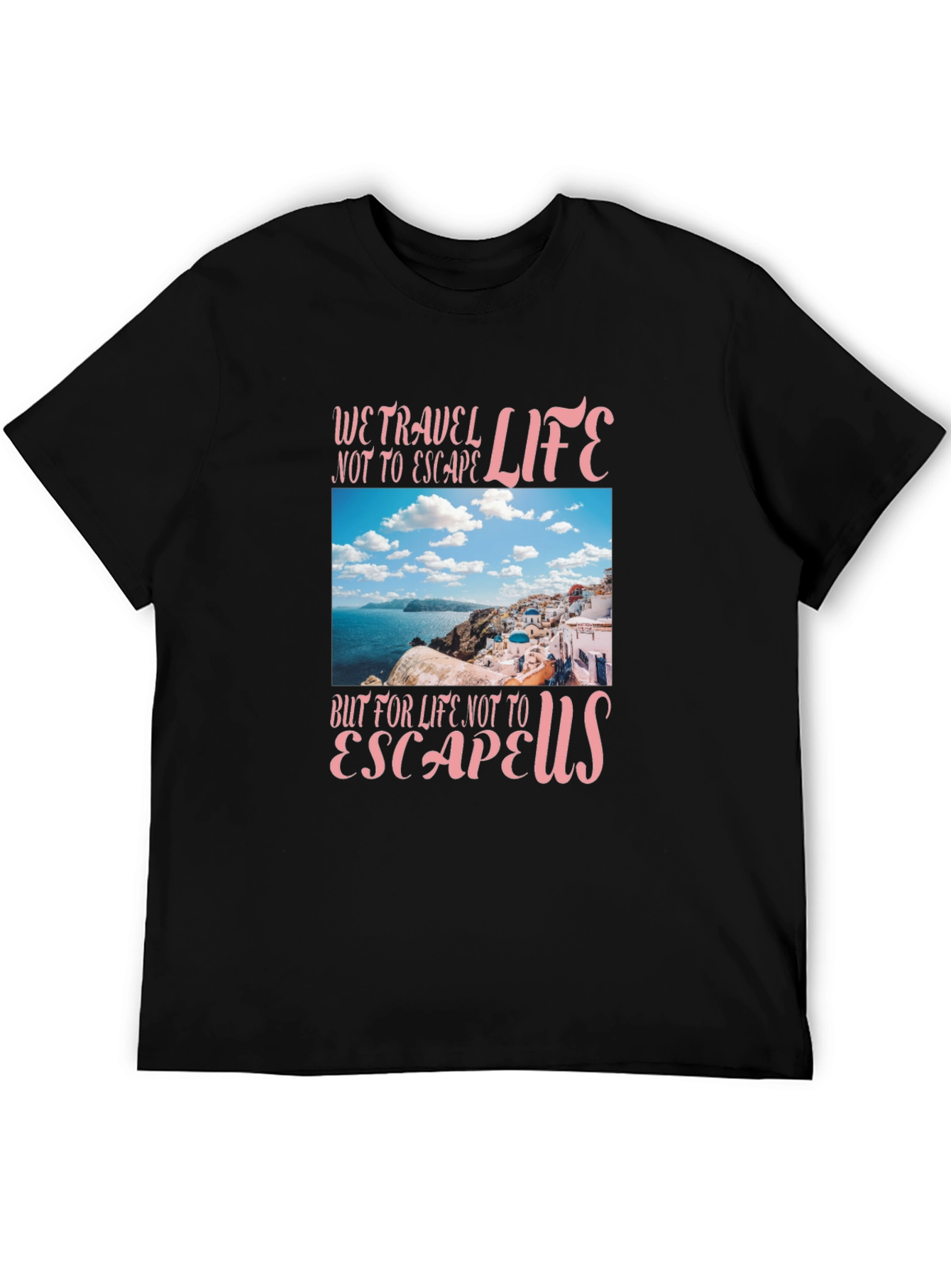 Travel Life Graphic T-Shirt - Black
