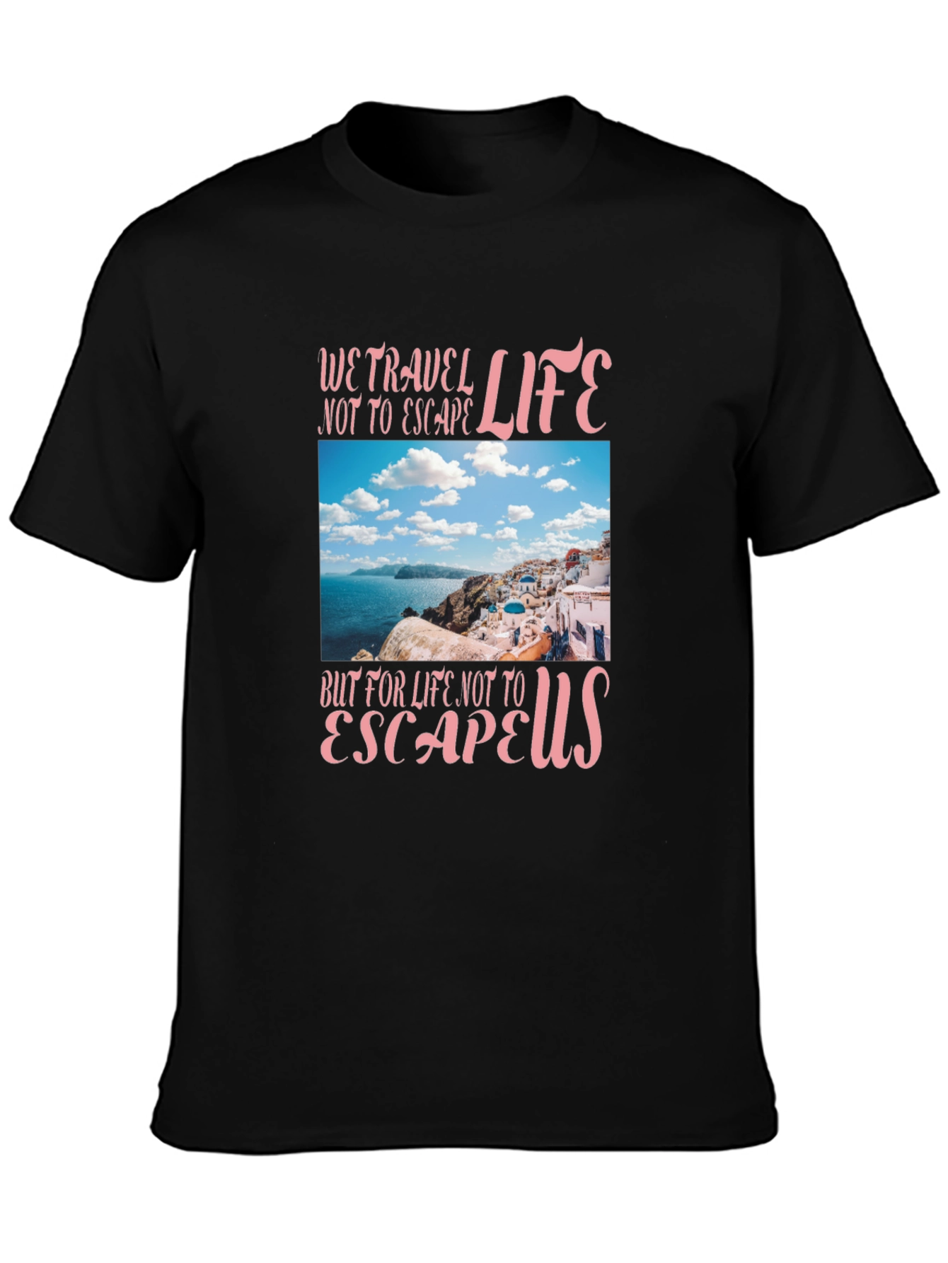 Travel Life Graphic T-Shirt - Black