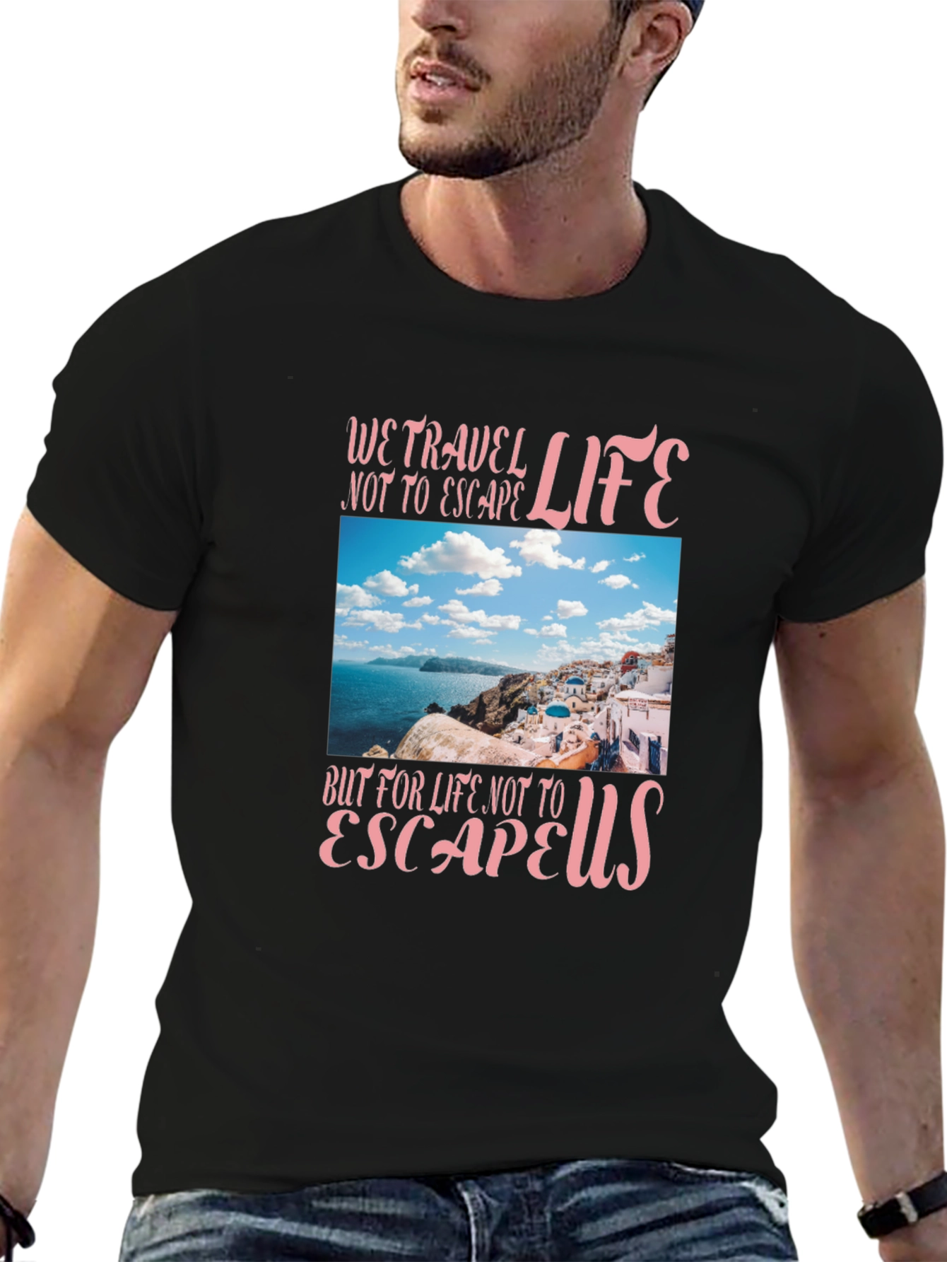 Travel Life Graphic T-Shirt - Black