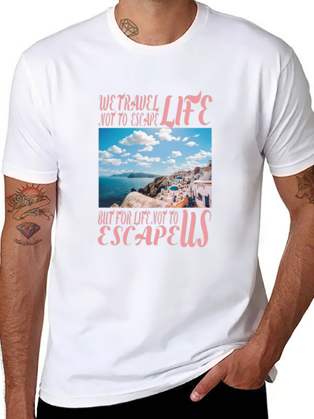 Travel Life Graphic T-Shirt - Black