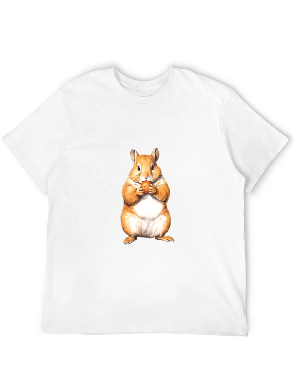 Cute Hamster Eating Nut Black T-Shirt