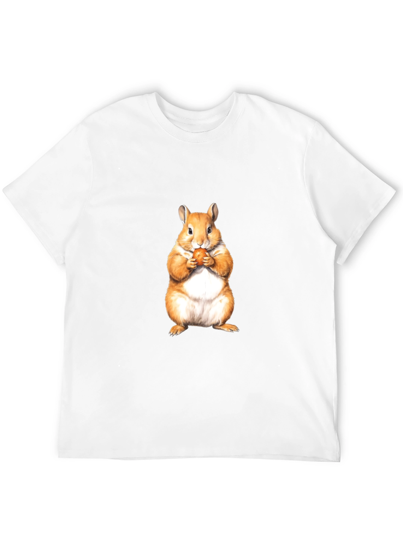 Cute Hamster Eating Nut Black T-Shirt