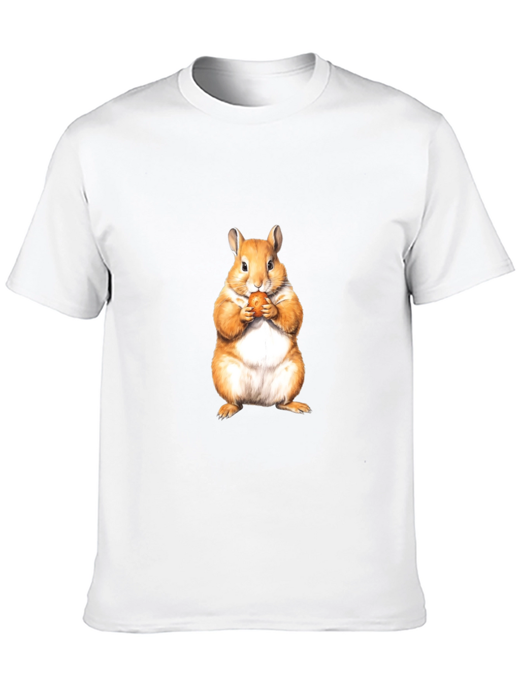 Cute Hamster Eating Nut Black T-Shirt