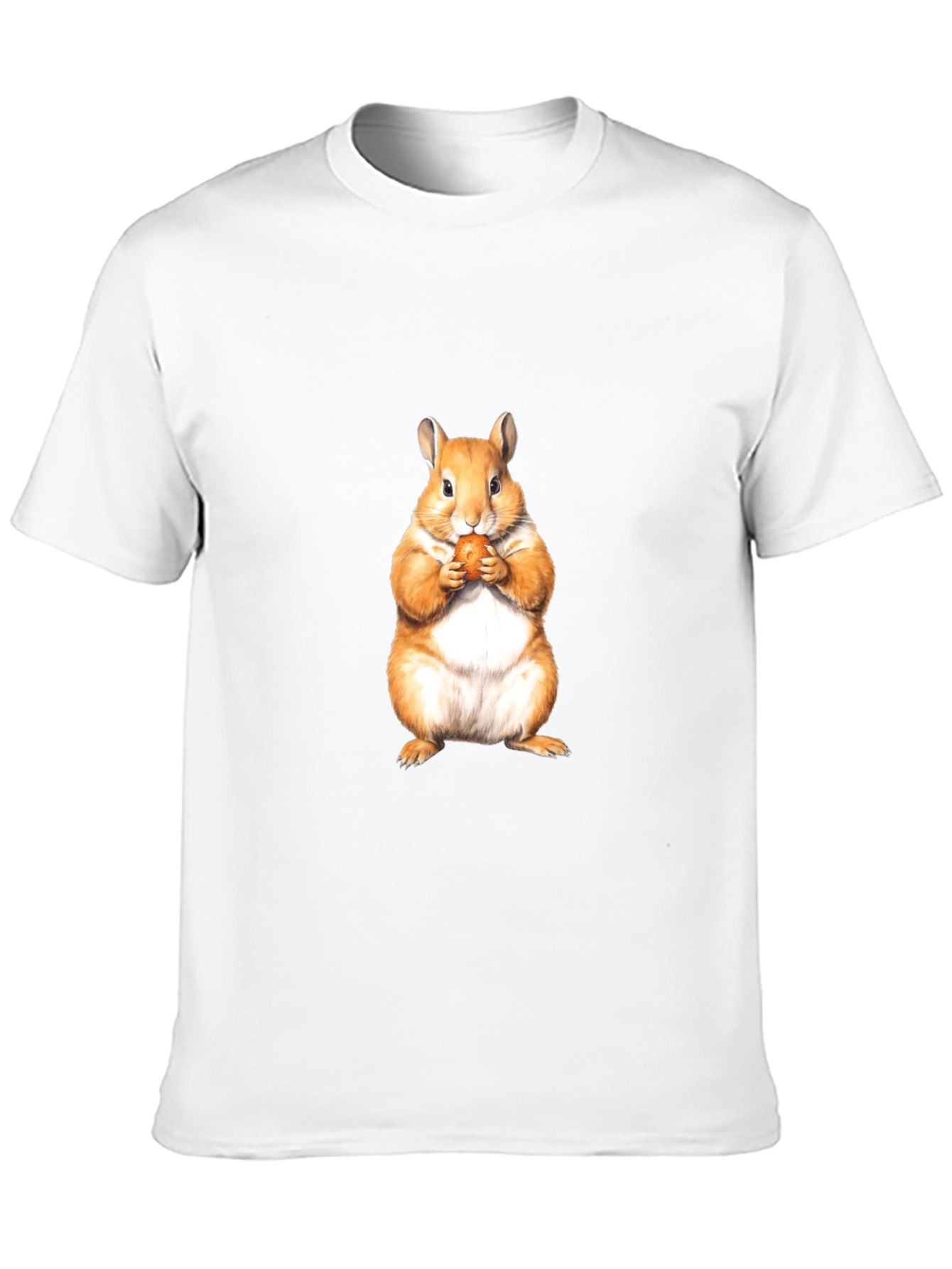 Cute Hamster Eating Nut Black T-Shirt