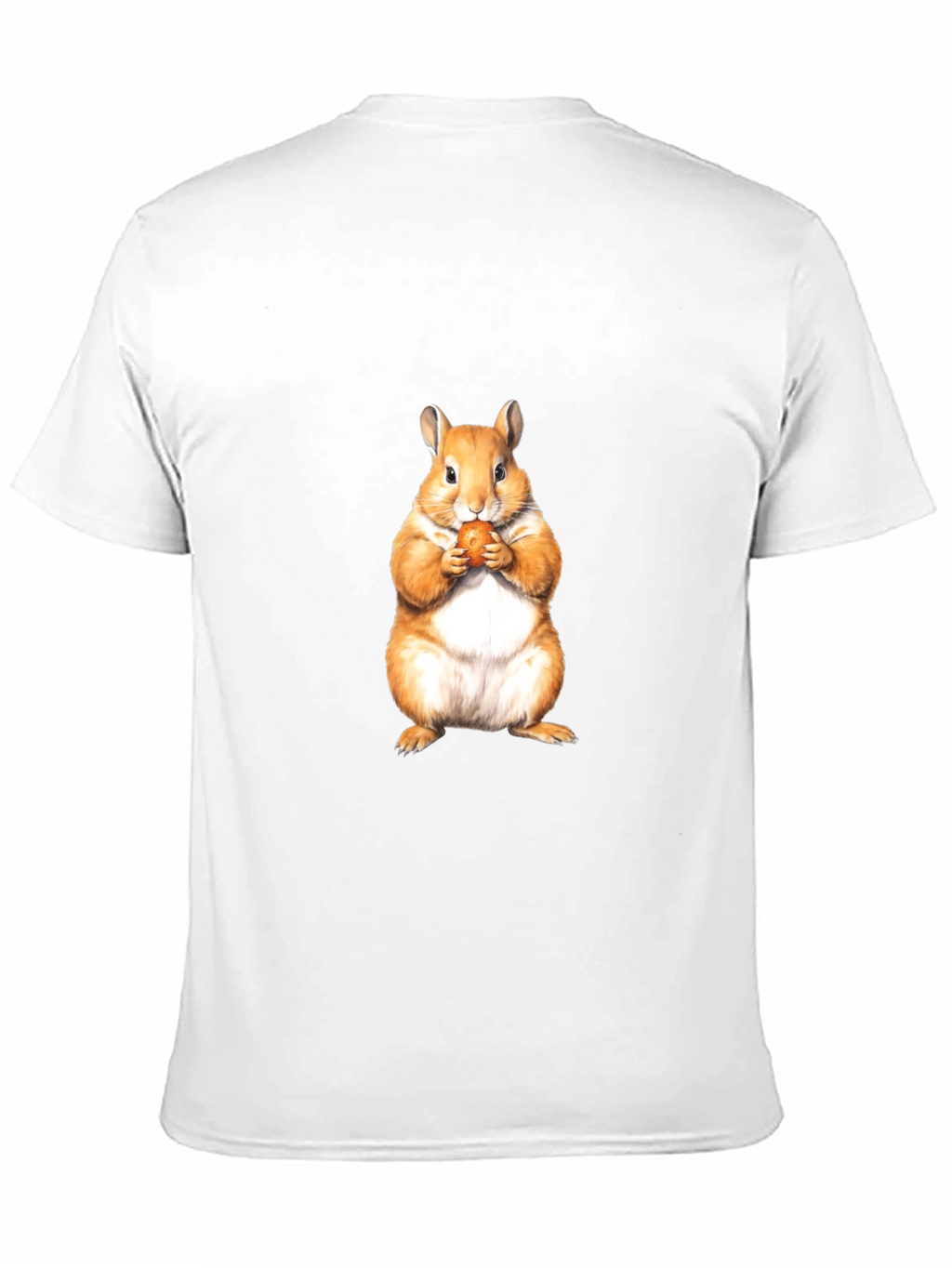 Cute Hamster Eating Nut Black T-Shirt