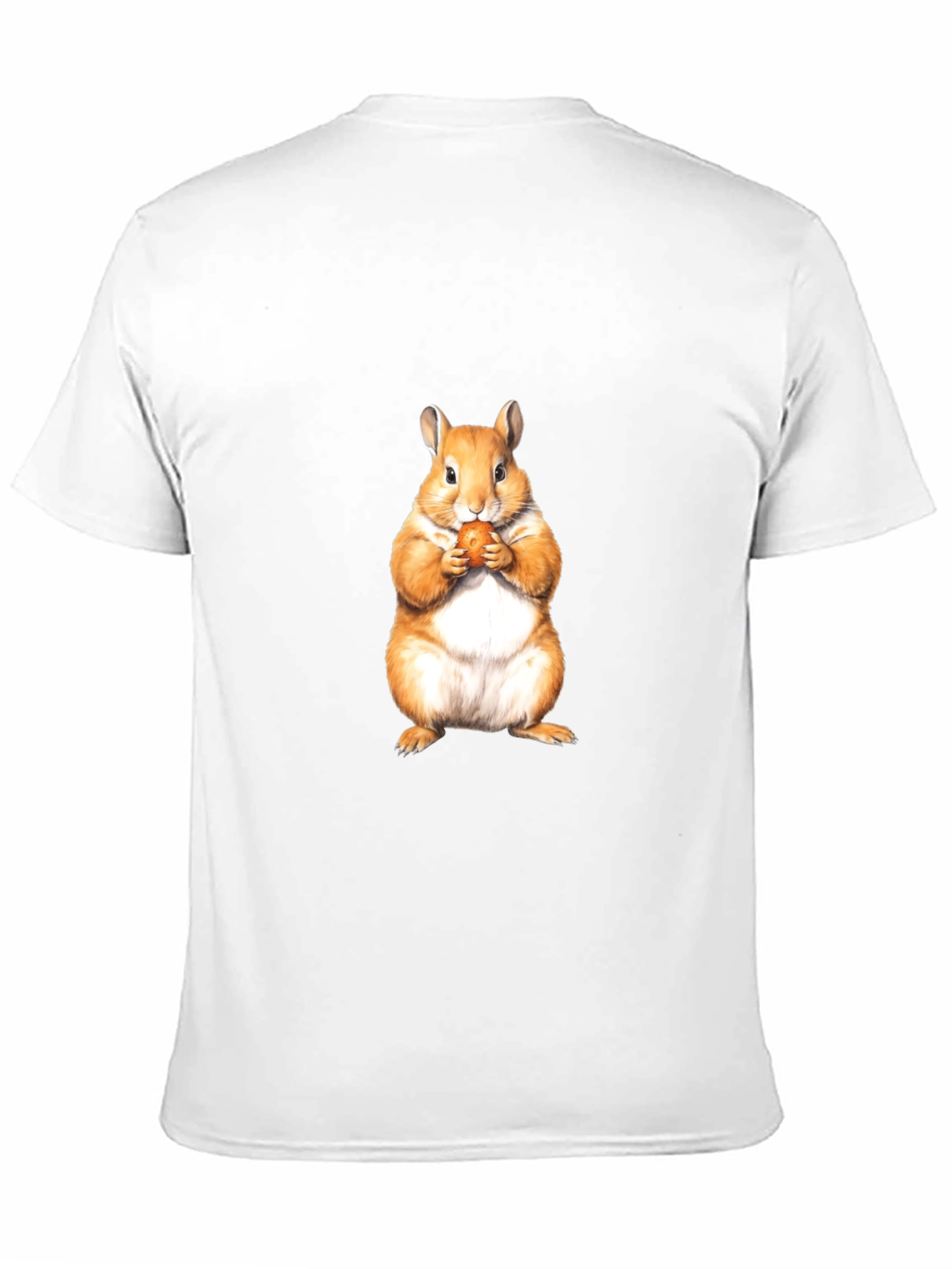 Cute Hamster Eating Nut Black T-Shirt
