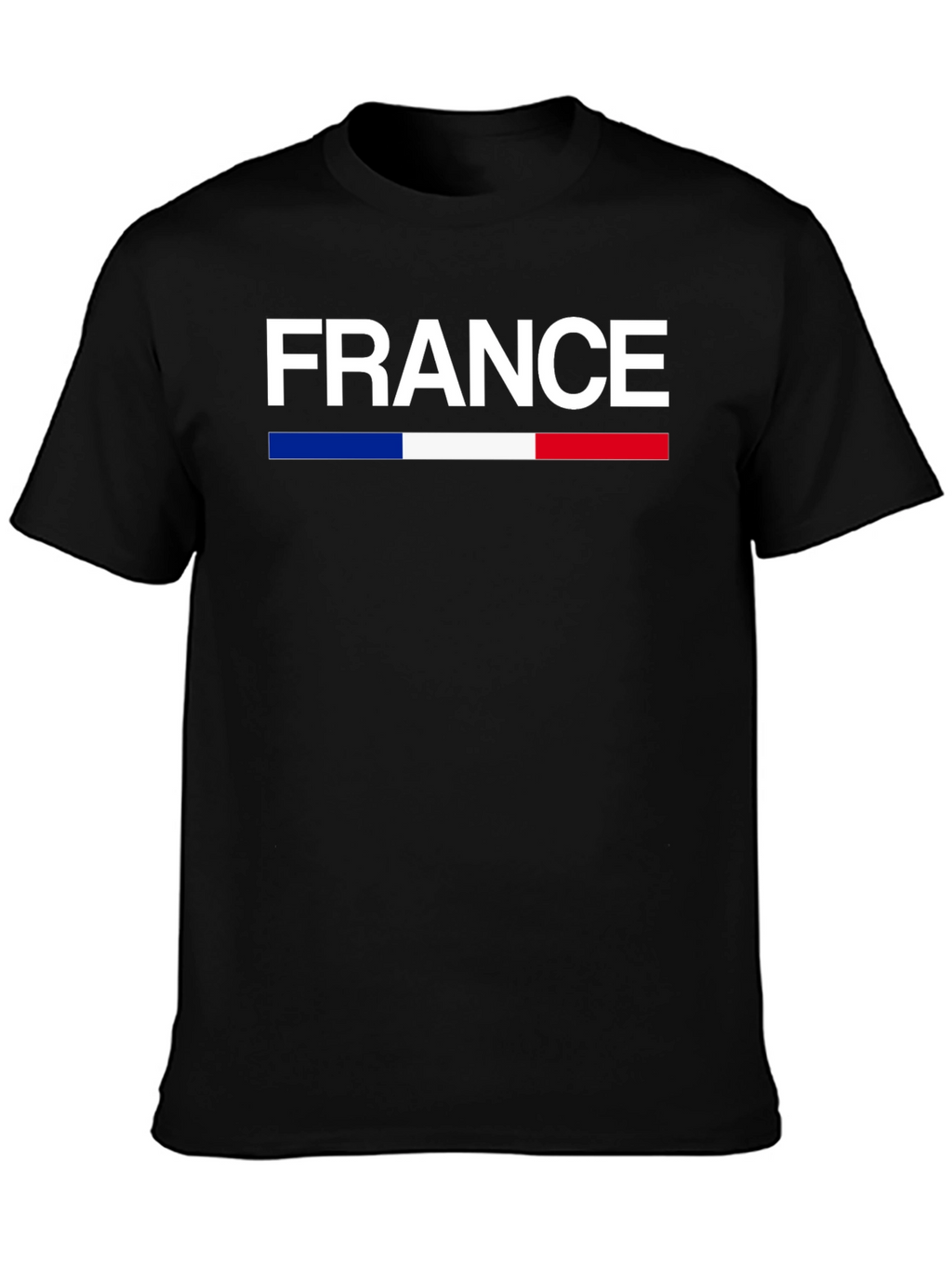 France Flag T-Shirt - Black Crew Neck Graphic Tee