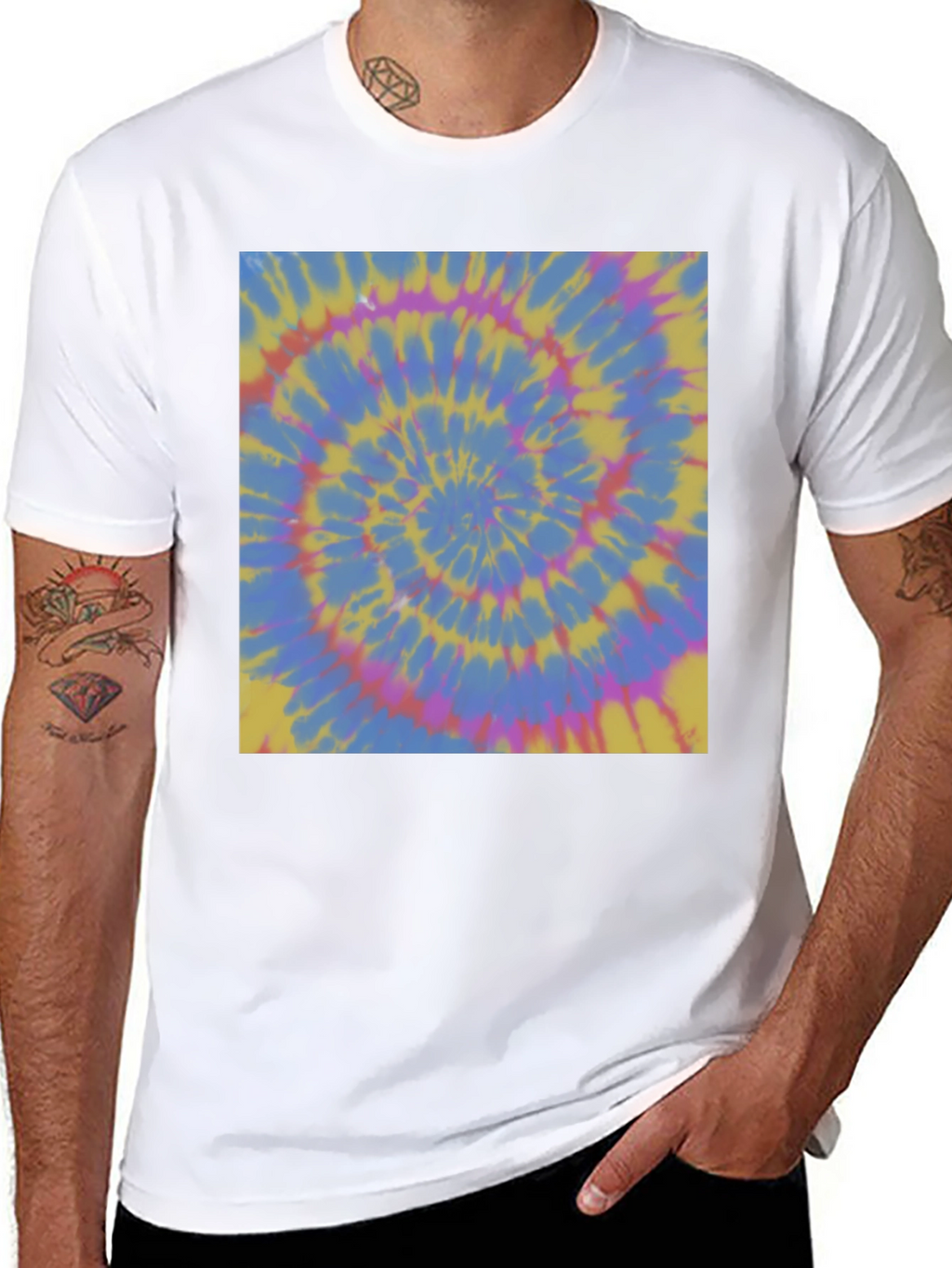 Retro Tie-Dye Spiral Graphic Tee - Unisex