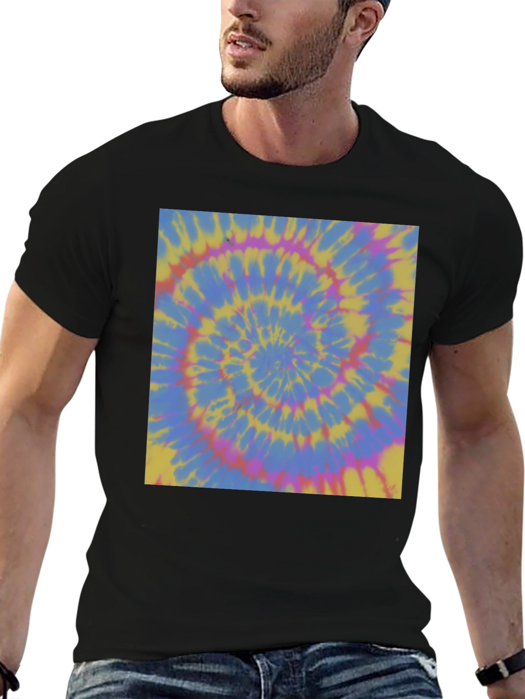 Retro Tie-Dye Spiral Graphic Tee - Unisex