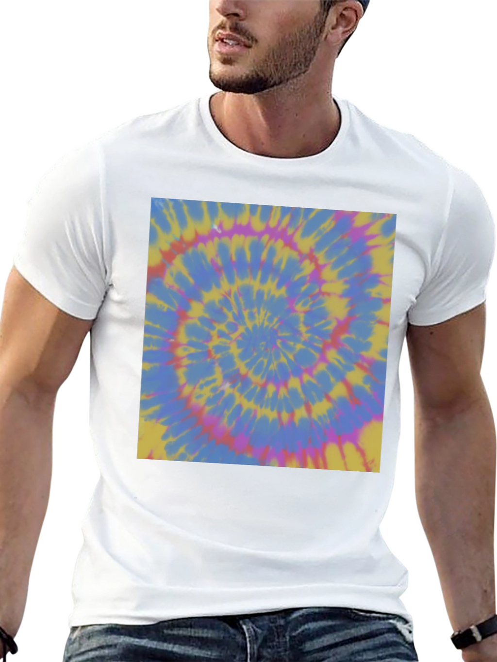 Retro Tie-Dye Spiral Graphic Tee - Unisex